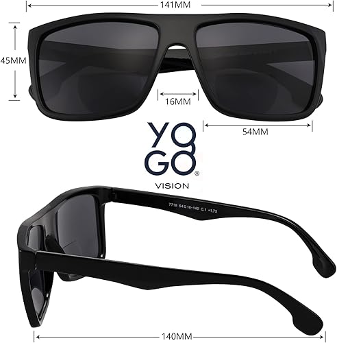 Miniatura 3 de Yogo Vision Lentes de sol bifocales de lectura para hombres y mujeres, estilo retro, protección solar UV400, lentes de lectura para exteriores