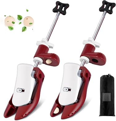 Shoe Stretcher, Professional Shoe Stretchers Wide Feet for Men Women, Shoe Tree Expander Adjustable Length & Width & Height Men Size 4-8.5/Women Size 5-10, Red