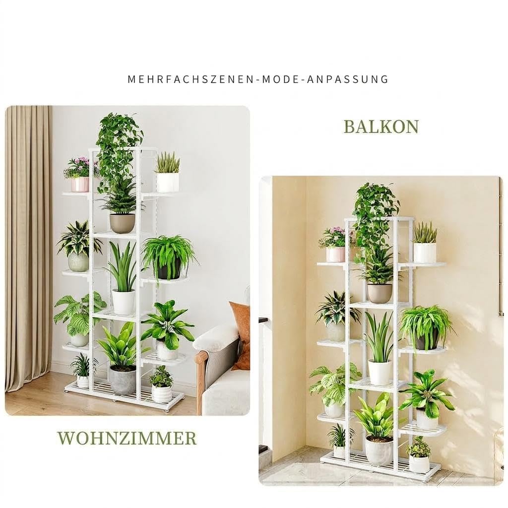 Litake Pflanzenregal Metall, 7 Ebenen Blumenständer für Innen & Außen