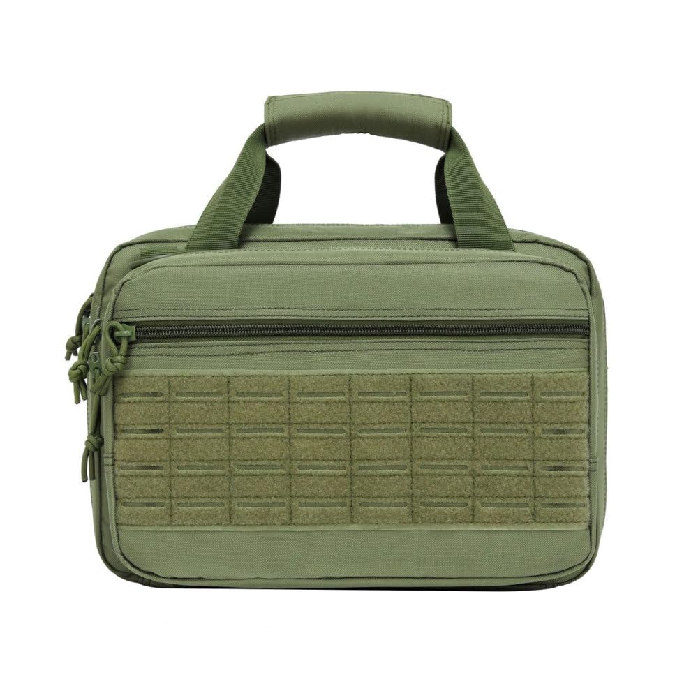 DONGKER Bolsa para Armas, 5 Compartimentos Separados, Funda de Transporte para Pistola con Correa de Hombro Ajustable y asa de Palo mágico para Campo de Tiro de Caza al Aire Libre.