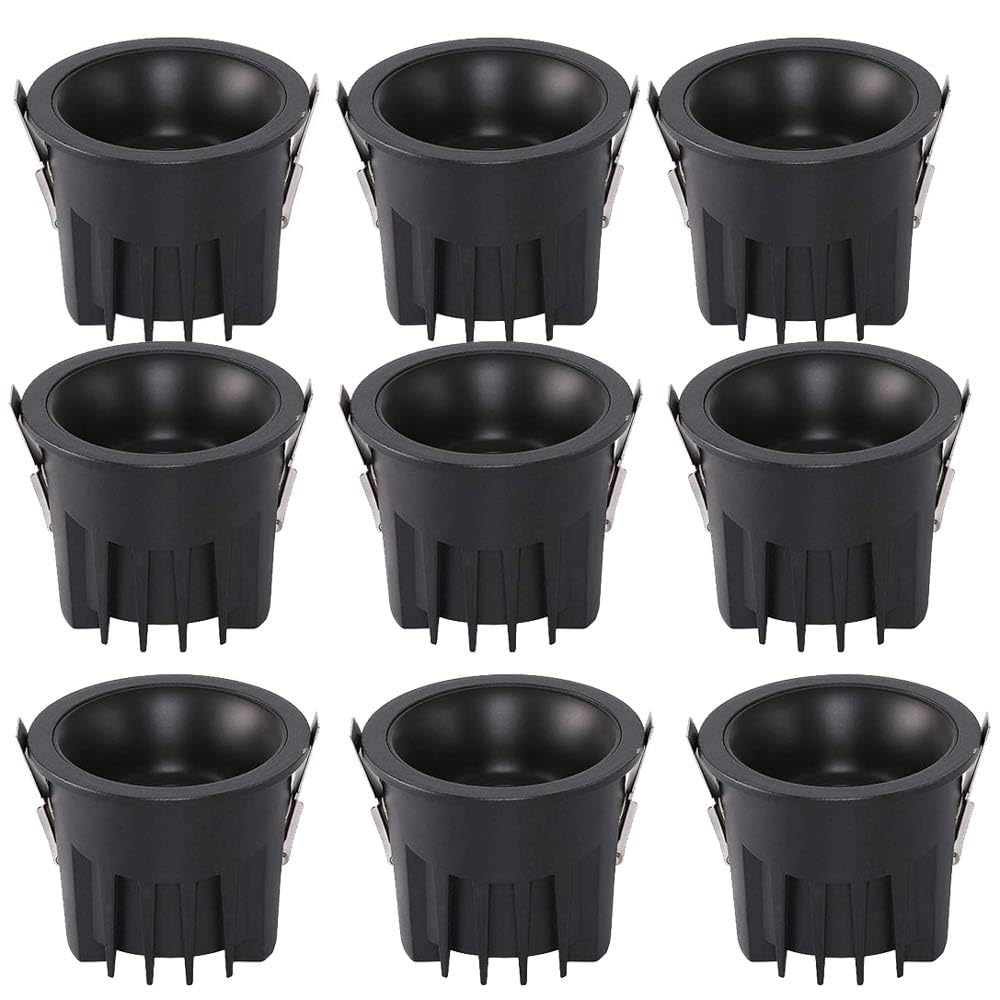 9 PackLED Faretto da soffitto da Incasso Nero LED Faretto da Incasso Retrofit Kit IP65 Faretto da Doccia Impermeabile Faretto da soffitto LED 31 Pollici LED da,Colore: 24W-4000K