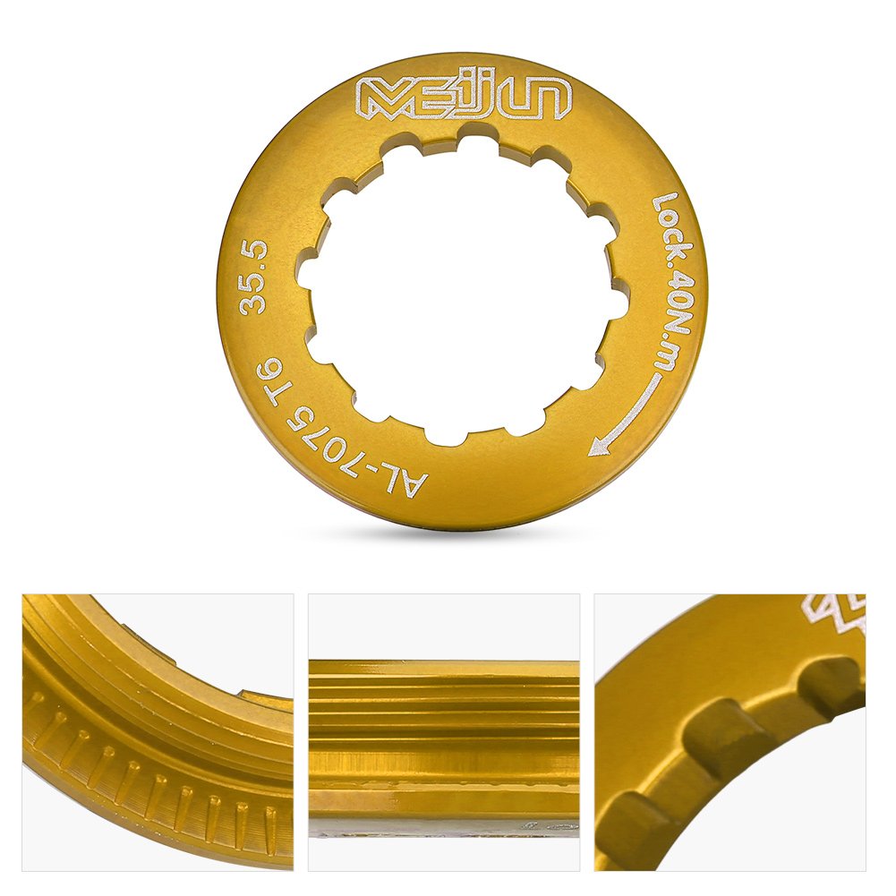 VGEBY Cassette Lockring Alloy Anodized Lock Ring for 7-11 Speed Mountain Bike (Glod) - Image 2