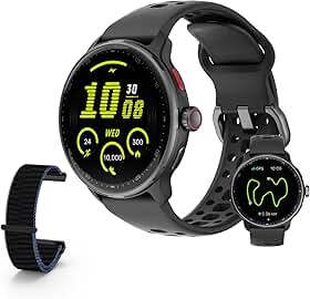 Bettdow SmartWatch GPS, Relogio Smartwatch Masculino e Feminino, 1,43 polegadas HD AMOLED, chamada Bluetooth, Esportivos relógio com voz por IA, Compatível com Android iOS, 2 Pulseiras (preto)
