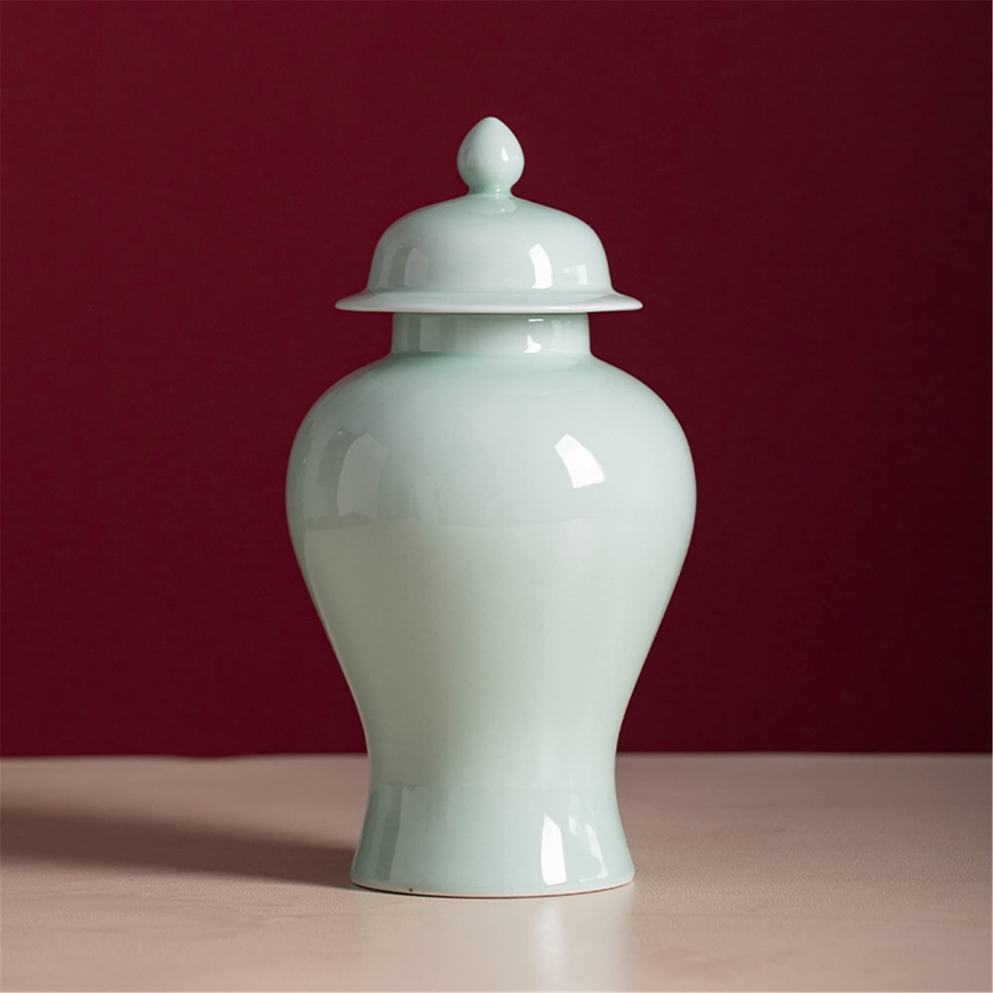 ALturN Tea canister,ceramic jars with lids,Ginger Jar Ginger Jars For Home Decor Decorative Jars With Lids Home Decor Ceramic Jar (Color : Red) (Color : Blu) (Color : Grün)