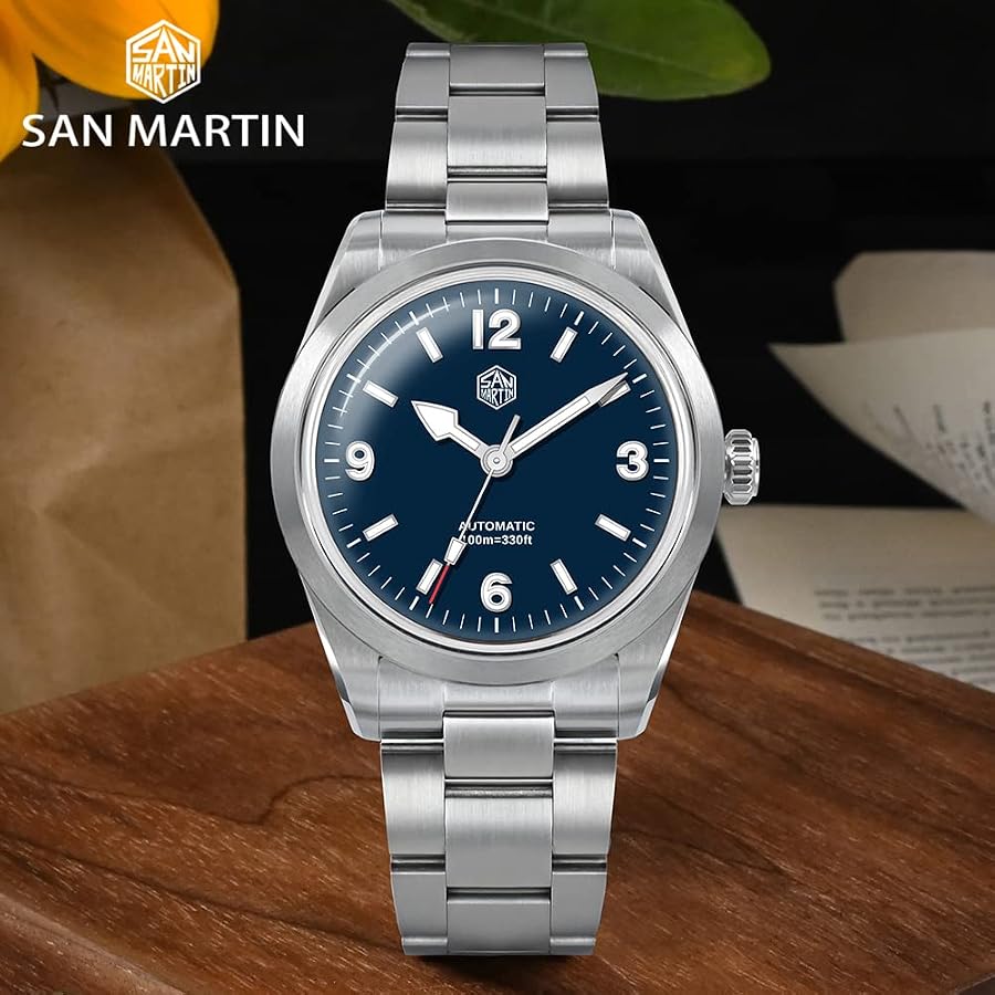 San Martin 38mm Green SN0107 Fashion Men Sport Watch NH35 Explore
