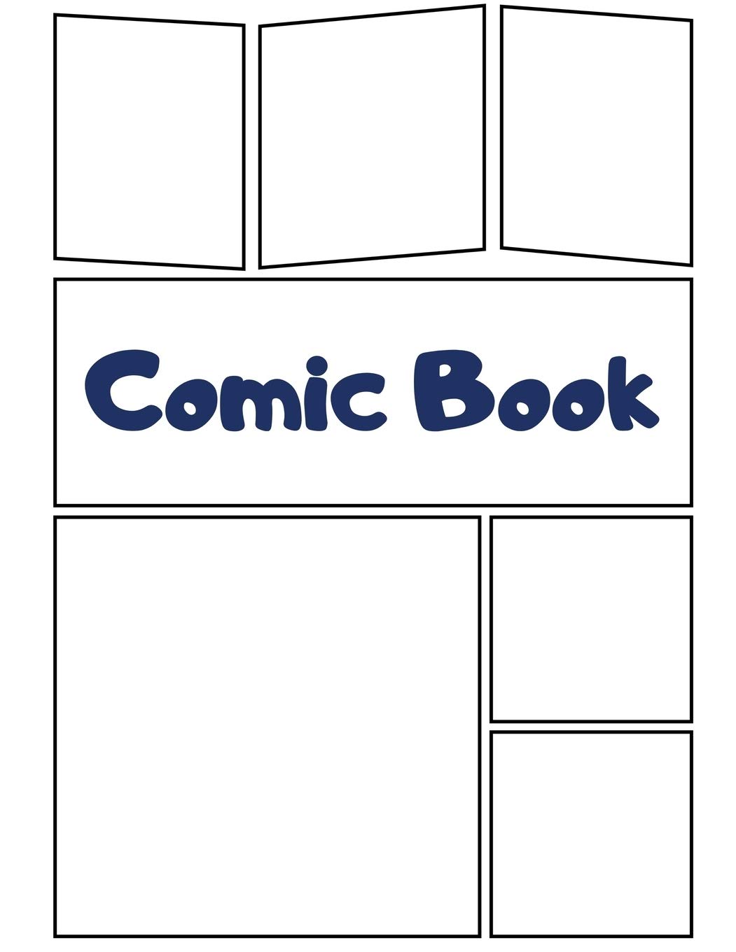 Comic Book: Art and Drawing Blank Comic Strips, Great Gift for Creative Kids - Space Blue