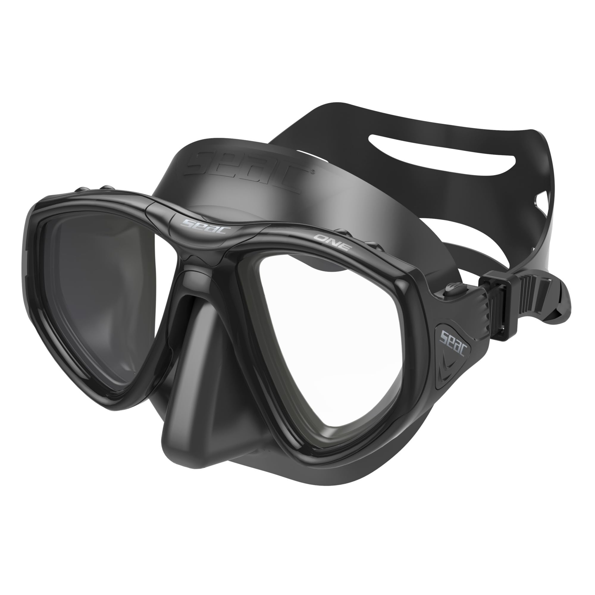 SEAC One, Maschera Sub per Immersioni Subacquee e Snorkeling con Custodia, Predisposizione Graduata per Miopia Unisex Adulto