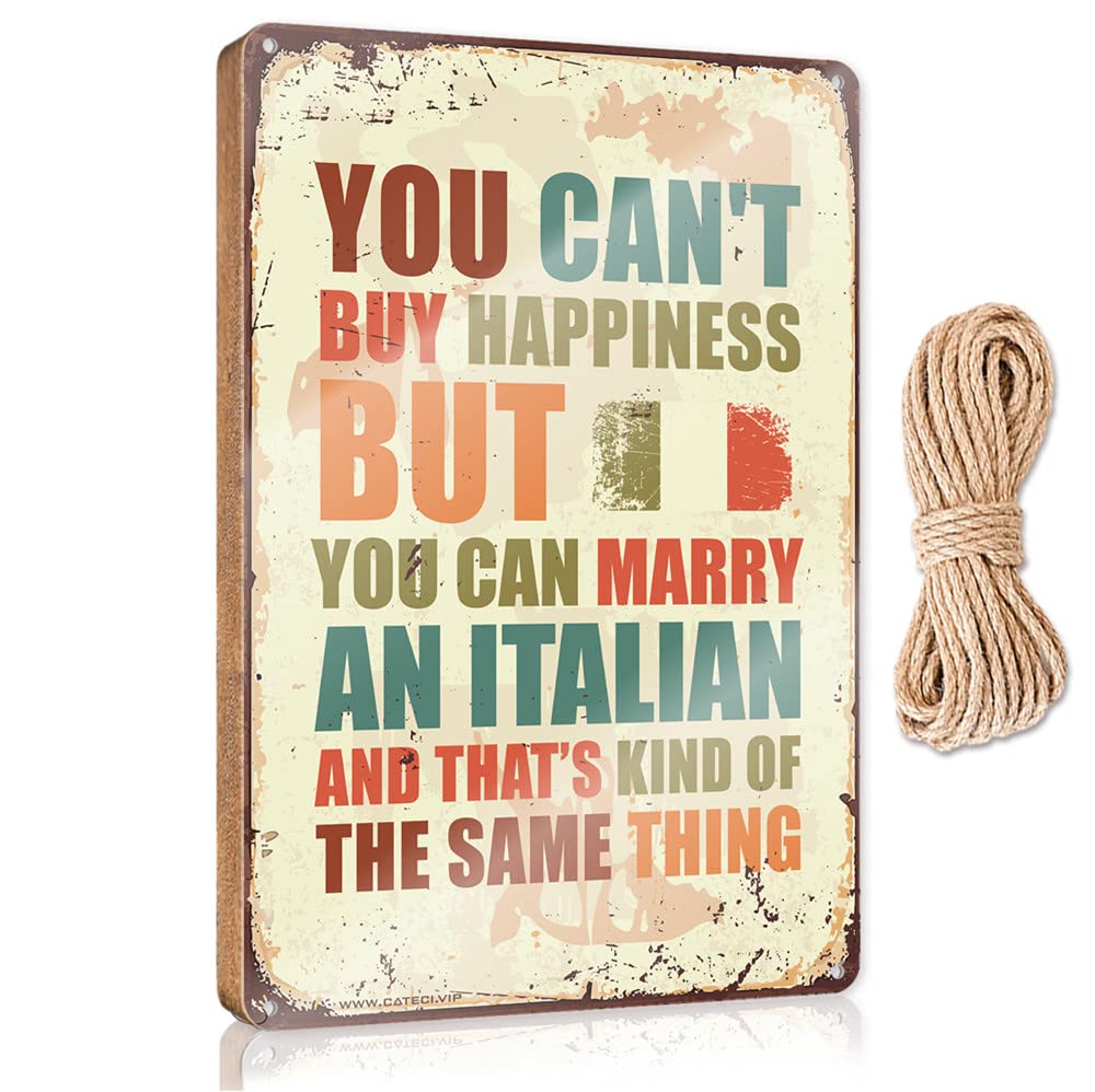 Dtha One Color Wood For Crafts Signs You Can't Buy Happiness But Can Marry A Italian Wooden Sign Wood Signs For Home Decor Outdoor Hanging Sign(23X35cm)