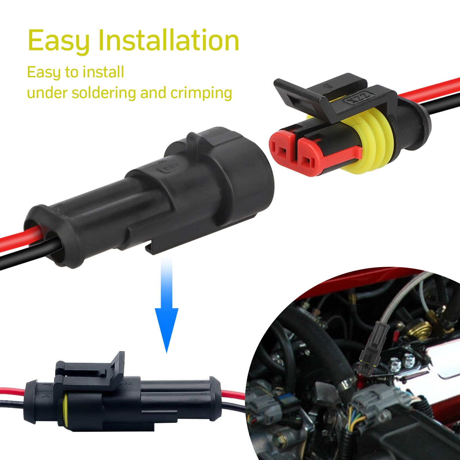 Auto stekker auto kabel connector: YIDM 352 stuks waterdichte auto kabelconnector krimptang auto stekker connector set, 1-6 polige kabel connector stekker voor auto's motorfietsen