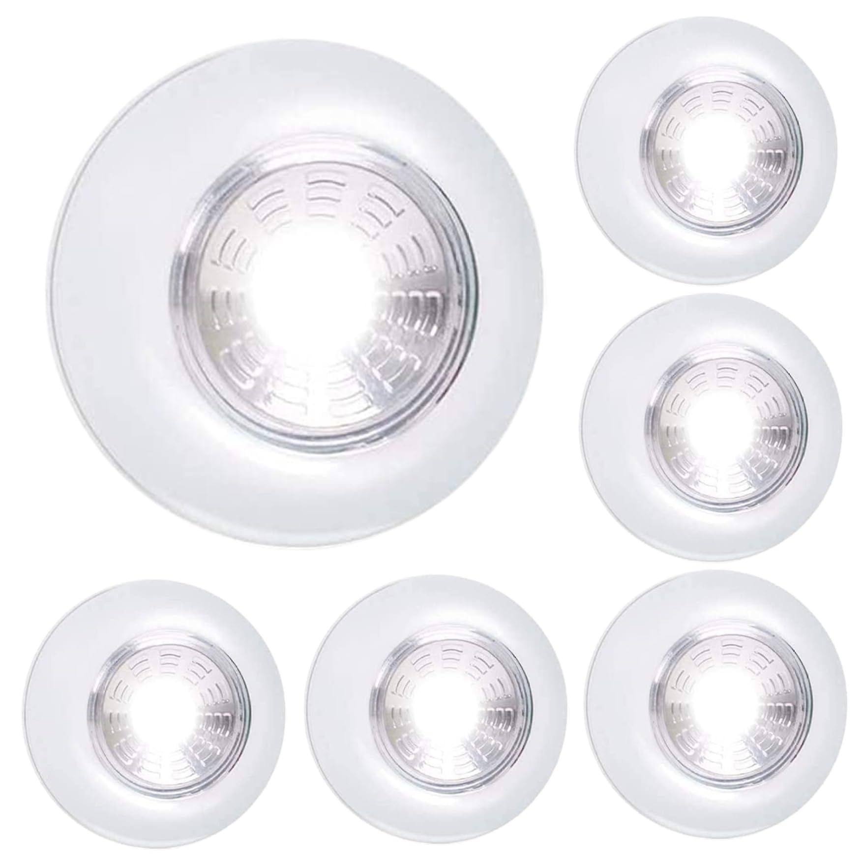 Pfjsseey 6Pcs Touch Lights Stick On, 2.7" Round Battery-Powered Led Push Lights Stick On For Closet, Cabinets, Counters, Kitchen, Pantry, Shelves