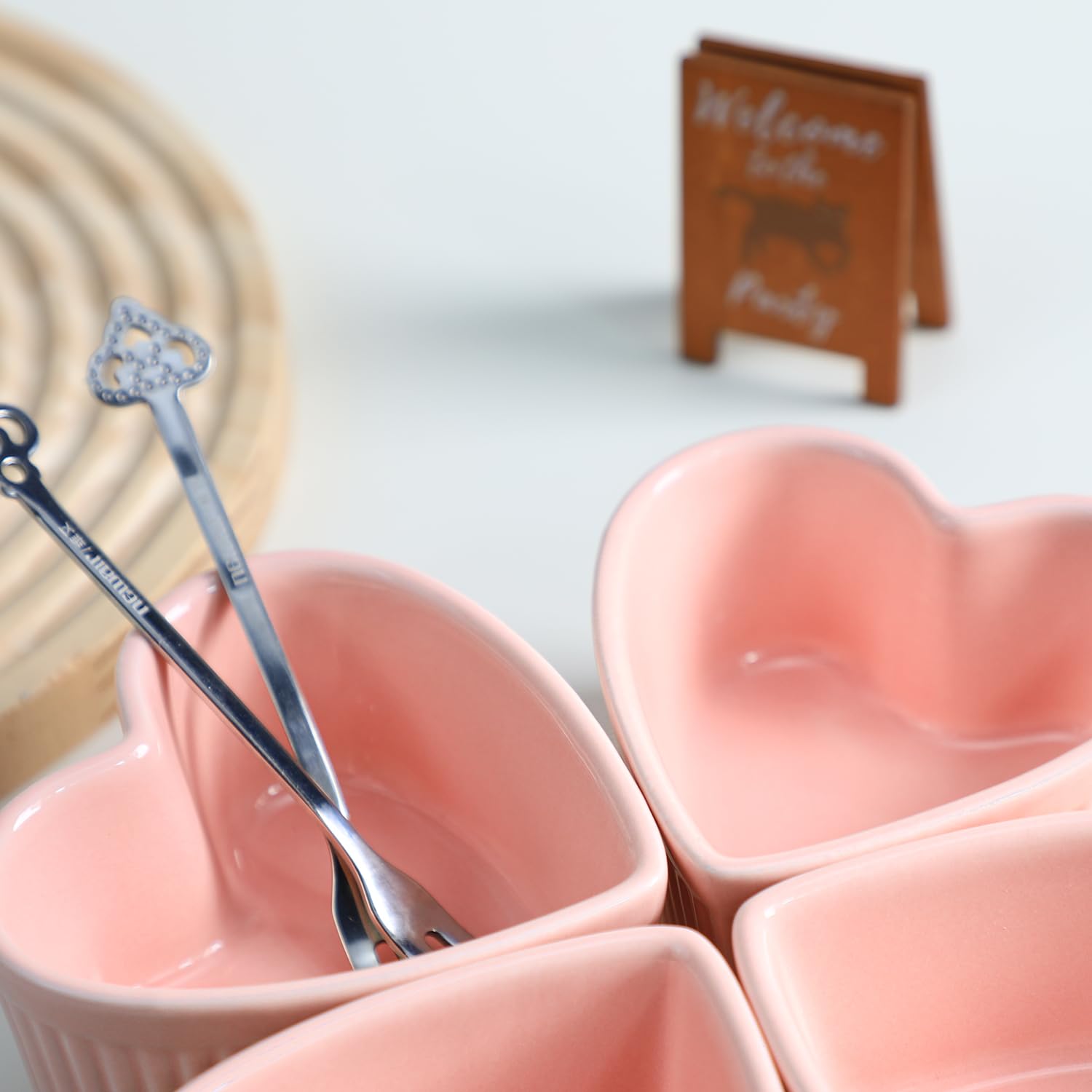 Amazon.com: Sizikato Heart-Shaped Porcelain Souffle Dishes