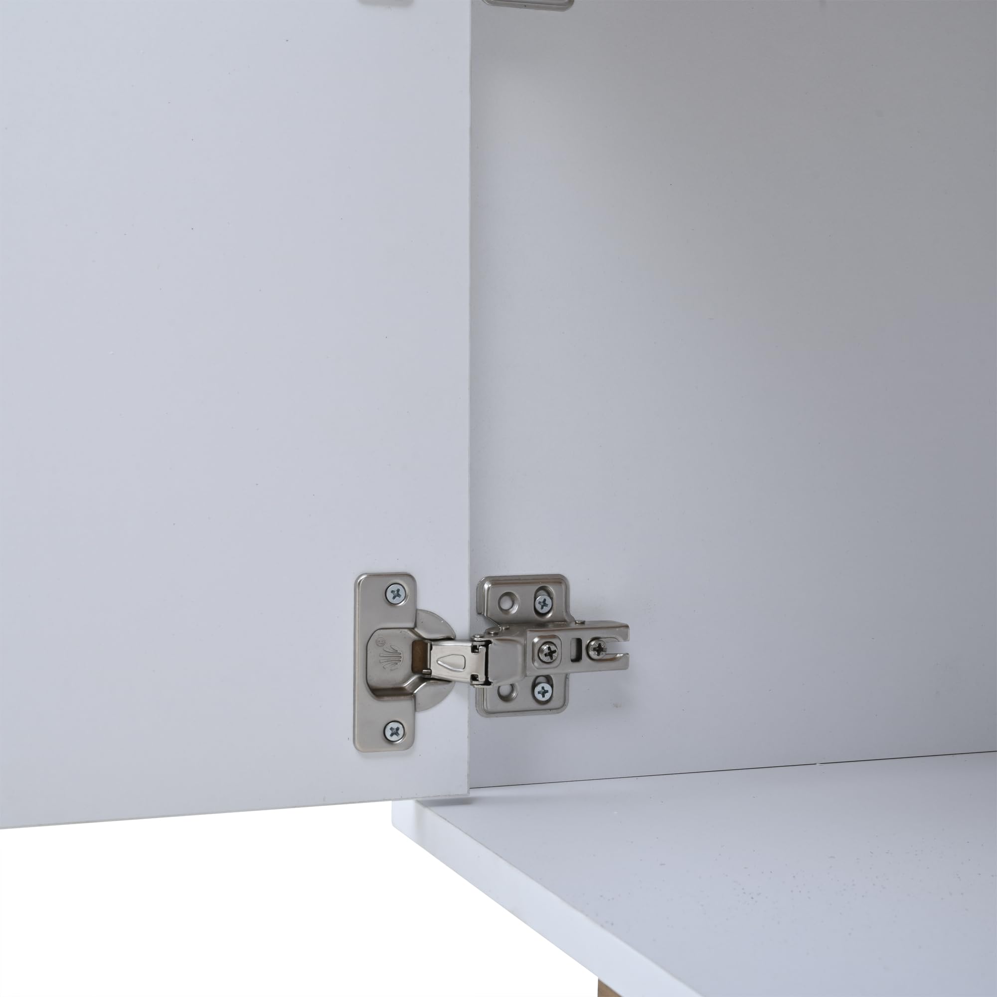 MURUL Armadio per TV, 180 x 40 x 46 cm, con 2 cassetti e 2 armadi, con LED, per TV e TV da 75 pollici, bianco + colore legno
