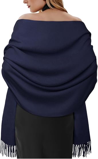 Scarf for Women, Pashmina Shawls and Wraps for Evening Dress | Winter Warm Scarves, Long Large Blanket, Soft Comfortable Fabric, Shawl for Wedding Party Bridesmaid, Solid Color