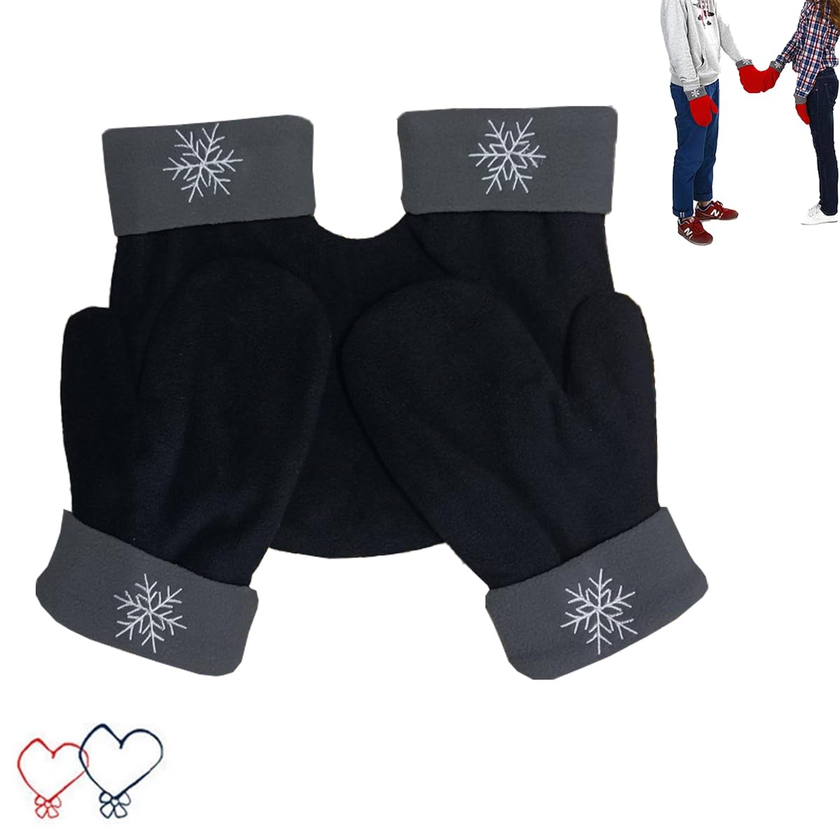 GANDUS Paar Handschuhe Winter verdicken warme Handschuh Sweethearts Paare Fäustlinge 3 Stück Handschuhe, Zwei-Personen-Fäustlinge Fashion