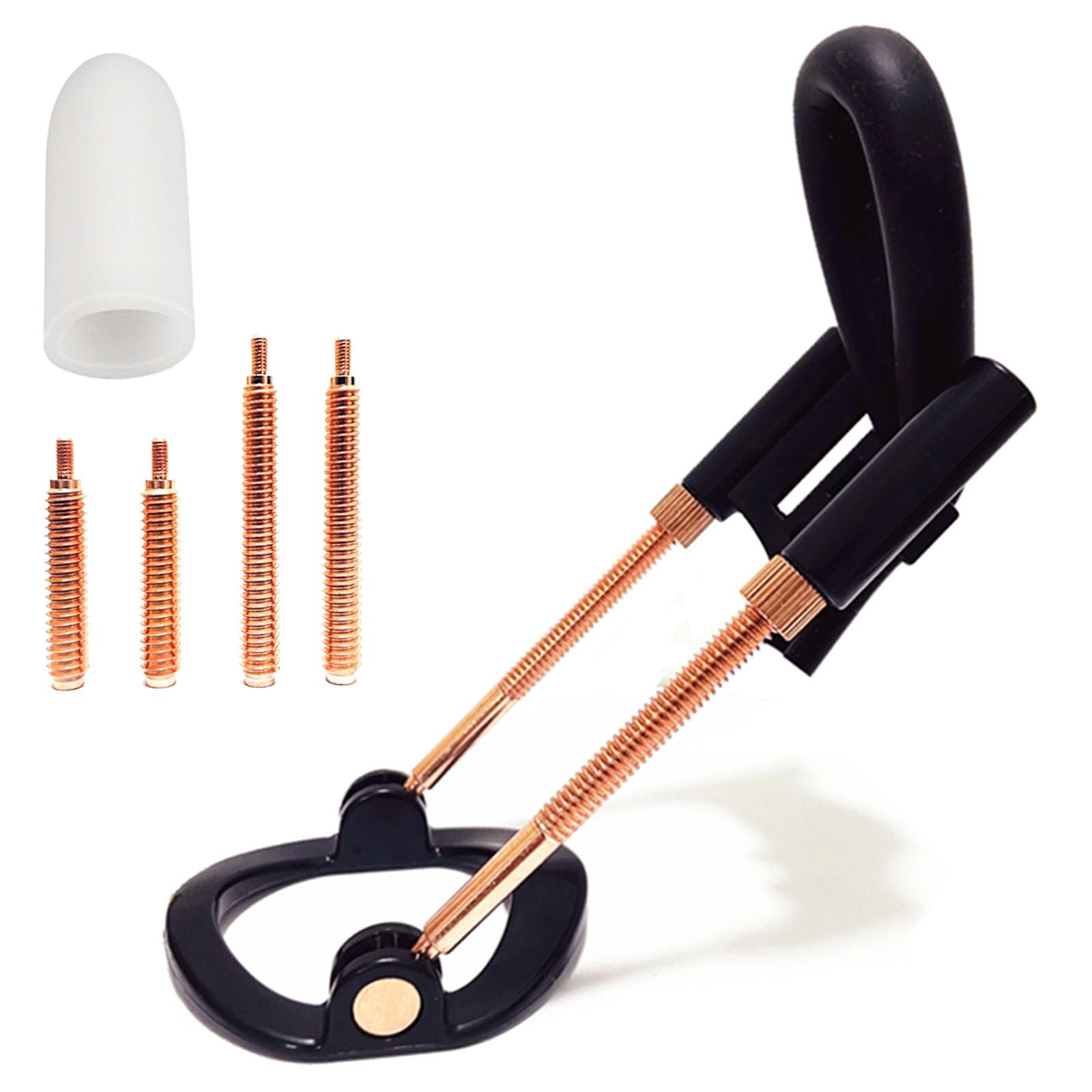 Male Extender Stretcher, Physical Stretcher Extender Stretching Enlargement Exercise Thickening Hard Training Devices, Bend Adjustable Traction Device with Silicone Protector (Golden)