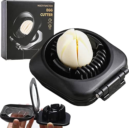 Double Cutter Egg Slicer for Hard Boiled Eggs, Heavy Duty