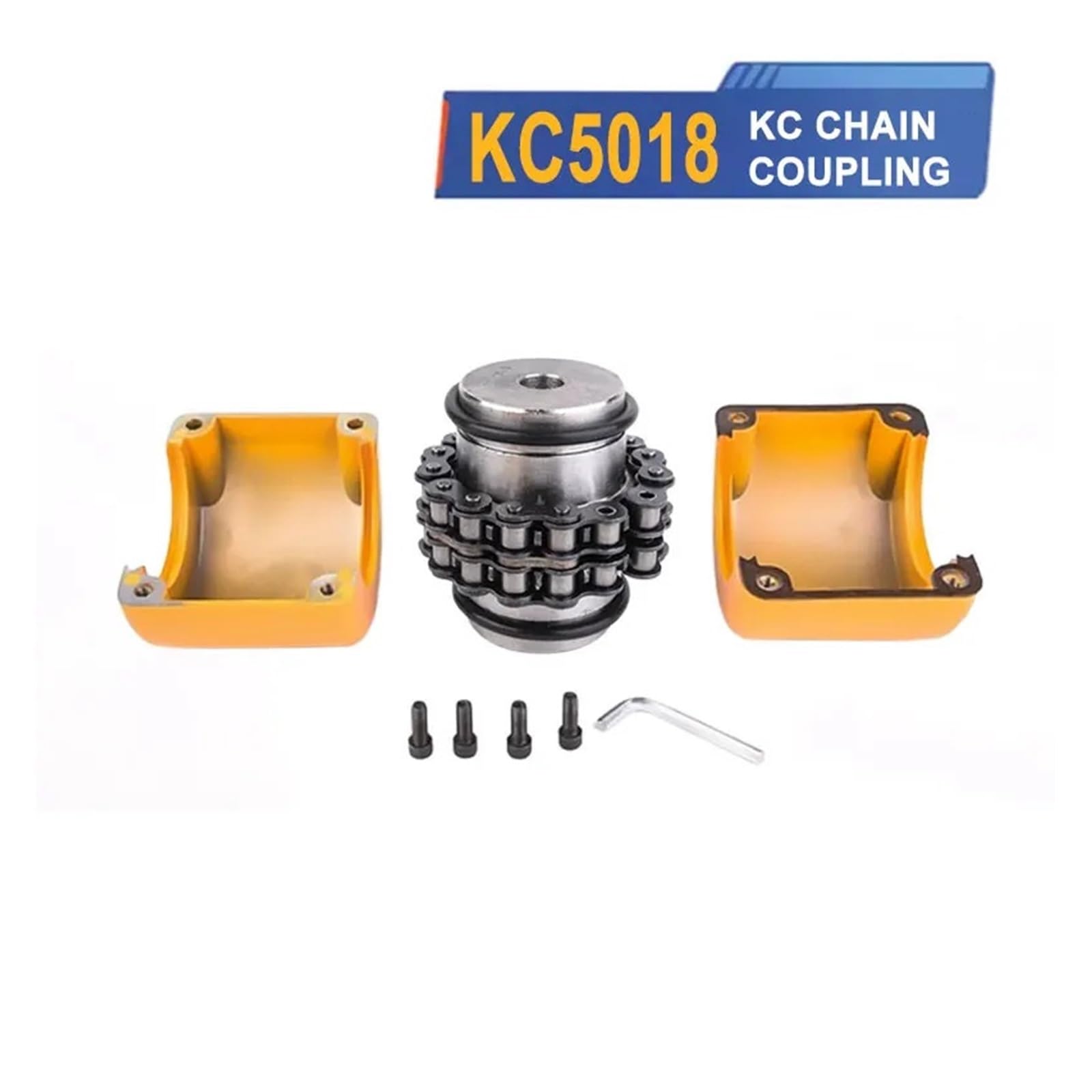 Coupleur de chaîne à pignon 1PC KC5018 18-45 KC Coupleur de chaîne à Rouleaux Accouplements avec boîtier Accouplement de pignon d'engrenage(KC5018 Hole 30-30)