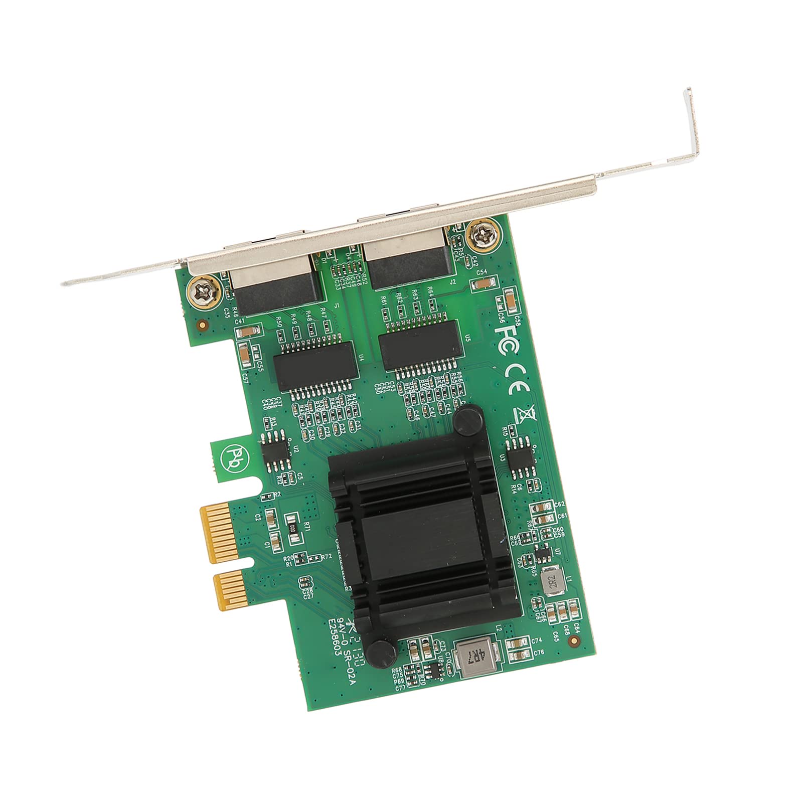 Acouto Karta Sieciowa Dwuportowy Adapter PCIE Gigabit NIC LAN 82751EB Przewodowa Karta Sieciowa Porty RJ45 Mb/s do Standardowej Sieci Wysoka zgodność z IEEE Dodaje gigabitową kartę sieciową