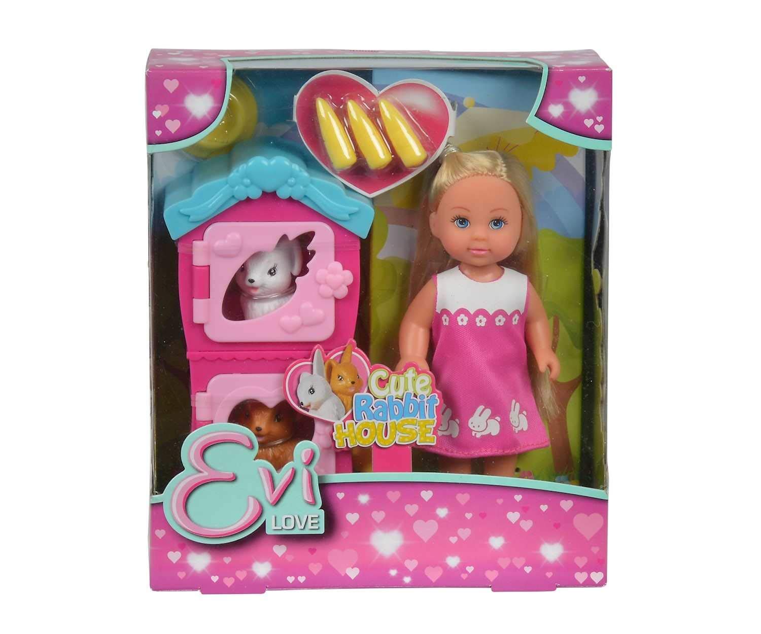 Simba - 105733065 - Ensemble de Poupée - Evi Love - Maison de Lapin Multicolore