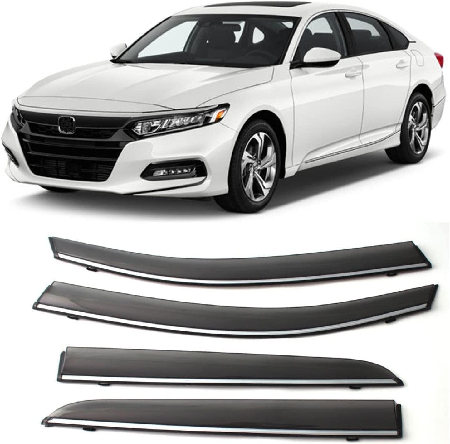 PANXUC Car Wind Deflectors for Accord 10th Gen 4 Door Sedan 2018-2022, Side Window Wind Rain Deflector Window Visor Sun Rain Guard Smoke Guards
