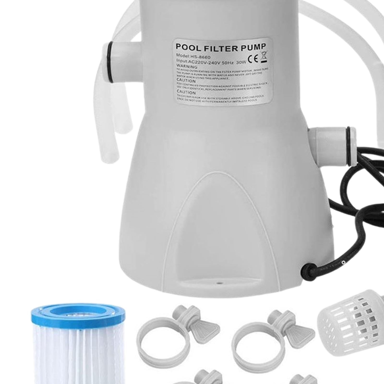 Bomba de filtro para piscina, bomba de agua eléctrica, enchufe estadounidense de 800 galones, fácil instalación para piscinas sobre el suelo, bomba de