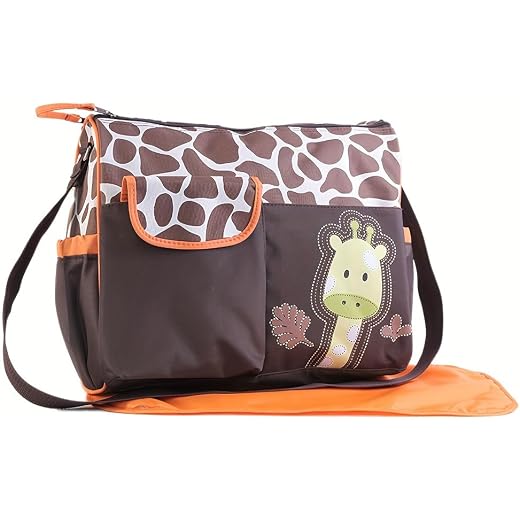 Baby Bucket Diaper Nappy Changing Baby Diaper Bag Mummy Bag Handbag-(Pack Of 1 Orange Giraffe), Womens