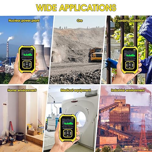 Image of Nuclear Radiation Detector Geiger Counter Radiation Dosimeter Portable Beta Gamma X-ray Rechargeable Radiation Meter with LCD Display, 5 Dosage Units Switched for Household, Industry
