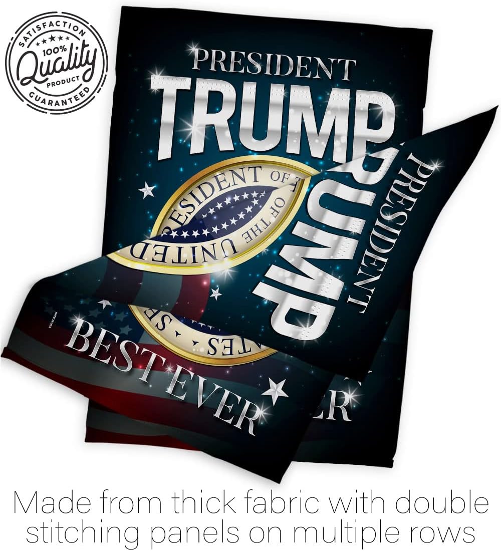Trump Flag US President 46 Garden Flag Set Wall Hanger Patriotic Vote Democrat Republican Tea Party United State American Election House Banner Small Yard Gift Double-Sided, Made in USA