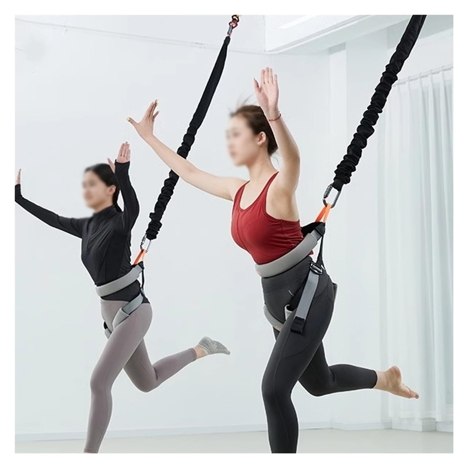 Corda Elastica Corda Bungee Yoga Nera Antirottura Senza Giunture, Corda Bungee Fitness per Interni, Set Fitness Bungee per Allenamento di Forza Aerea(M)