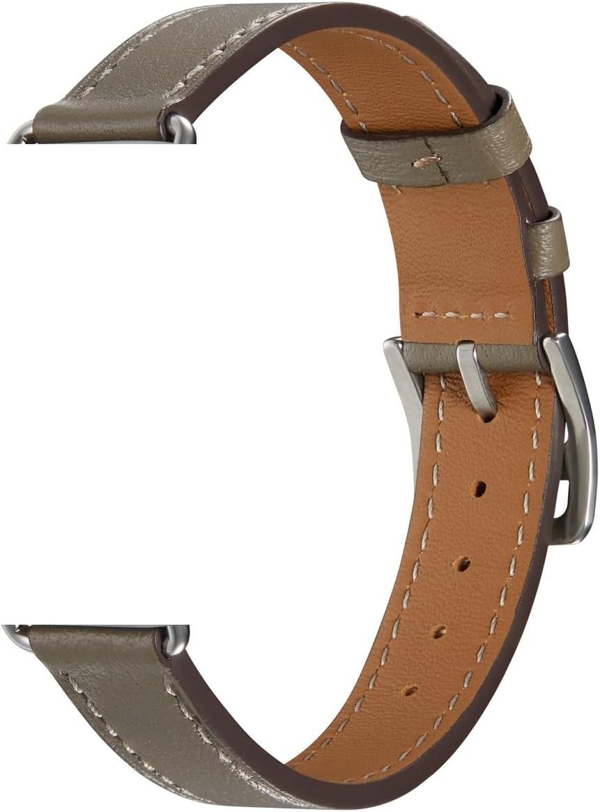 Slim-fit Leather Strap for Watch 3 49mm 11 10 9 8 7 6 5 4 SE Bracelet band 46mm 45mm 41mm 44mm 40mm 42mm Belt(A Grey,S11-10-46mm 44-45-49)