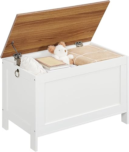 Miniatura 8 de HOOBRO Cofre de almacenamiento, organizador de caja de juguetes retro con bisagra de seguridad, banco de entrada soporta 220 libras, 29.9 x 15.7 x