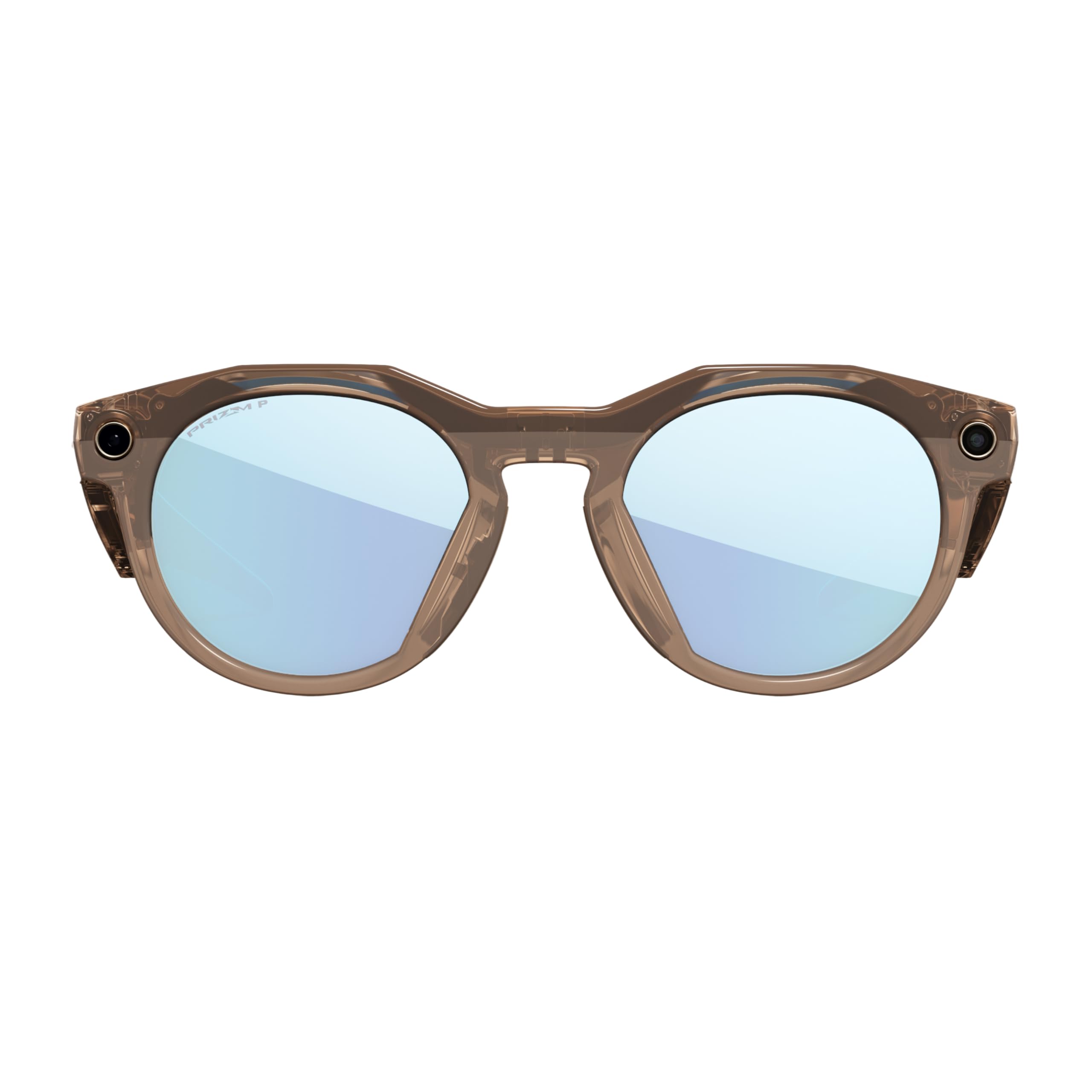 Oakley Meta HSTN Occhiali AI per Uomo, Donna — Occhiali Sport & Lifestyle — Fotocamera 12 MP, Video 60fps, Open-Ear Audio, Meta AI — Montatura Brown Smoke, Lente Prizm Deep Water Polarizzata
