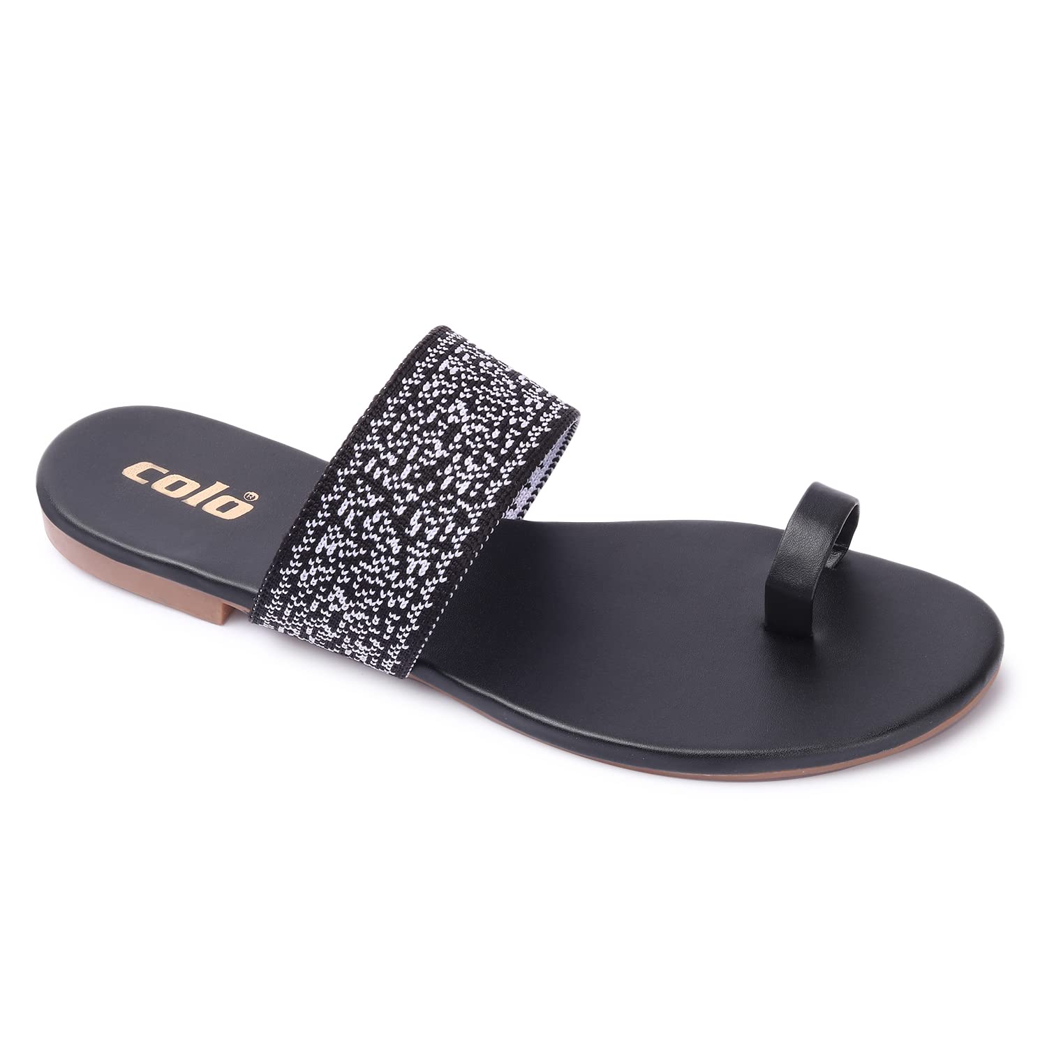 Colo Stylish Kolhapuri Design Flat Sandal and Slippers for Womens & Girls 02 Black Size 4 Uk (B0B53L665L) Amazon Price History, Amazon Price Tracker
