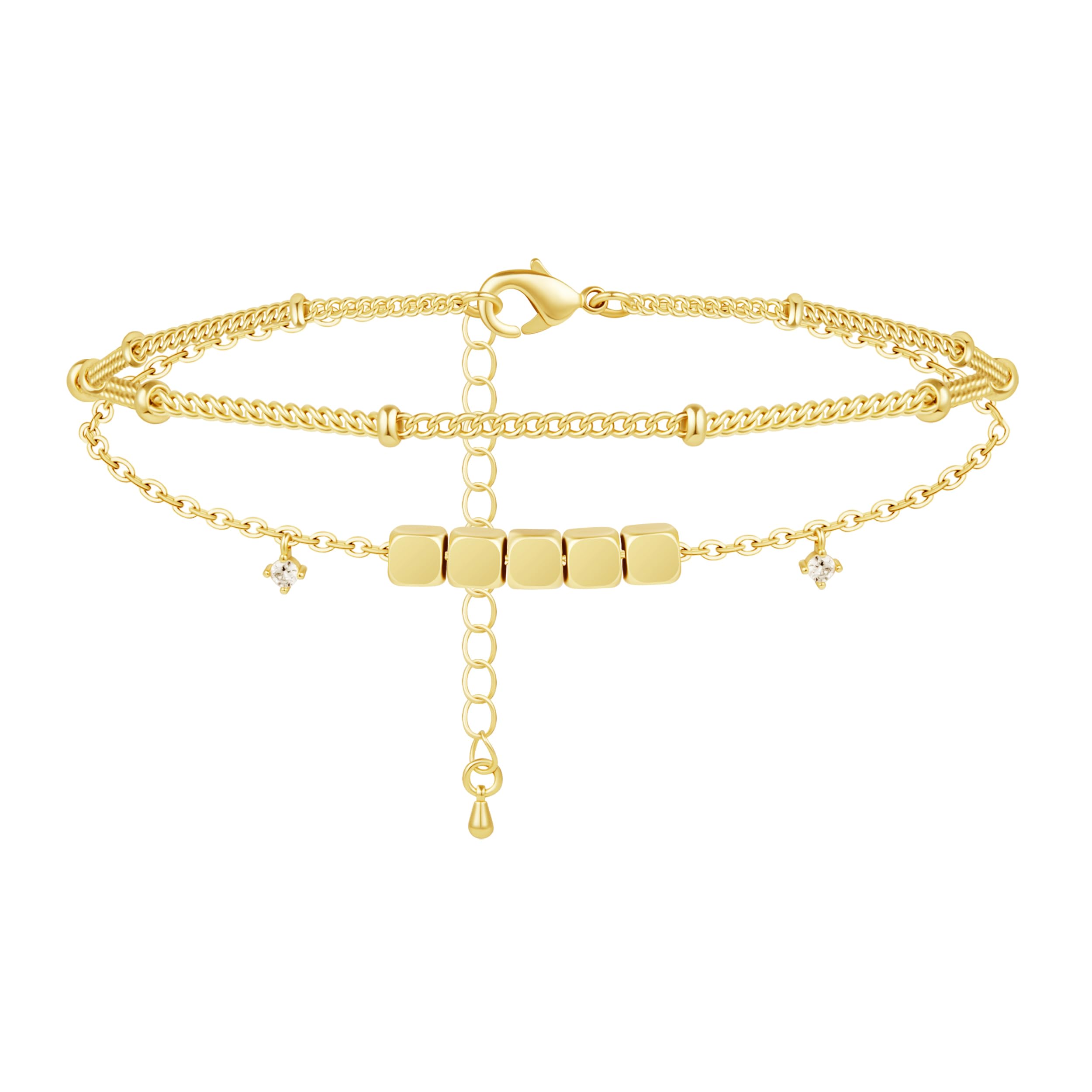 GoldSterling Silver Anklet Bracelets for Women Waterproof Non Tarnish 925 Sterling Sliver Plated Heart Evileye Butterfly Charm Dainty Summer Beach Anklets for Women Beach Vacation Bikini Outf product thumbnail 3