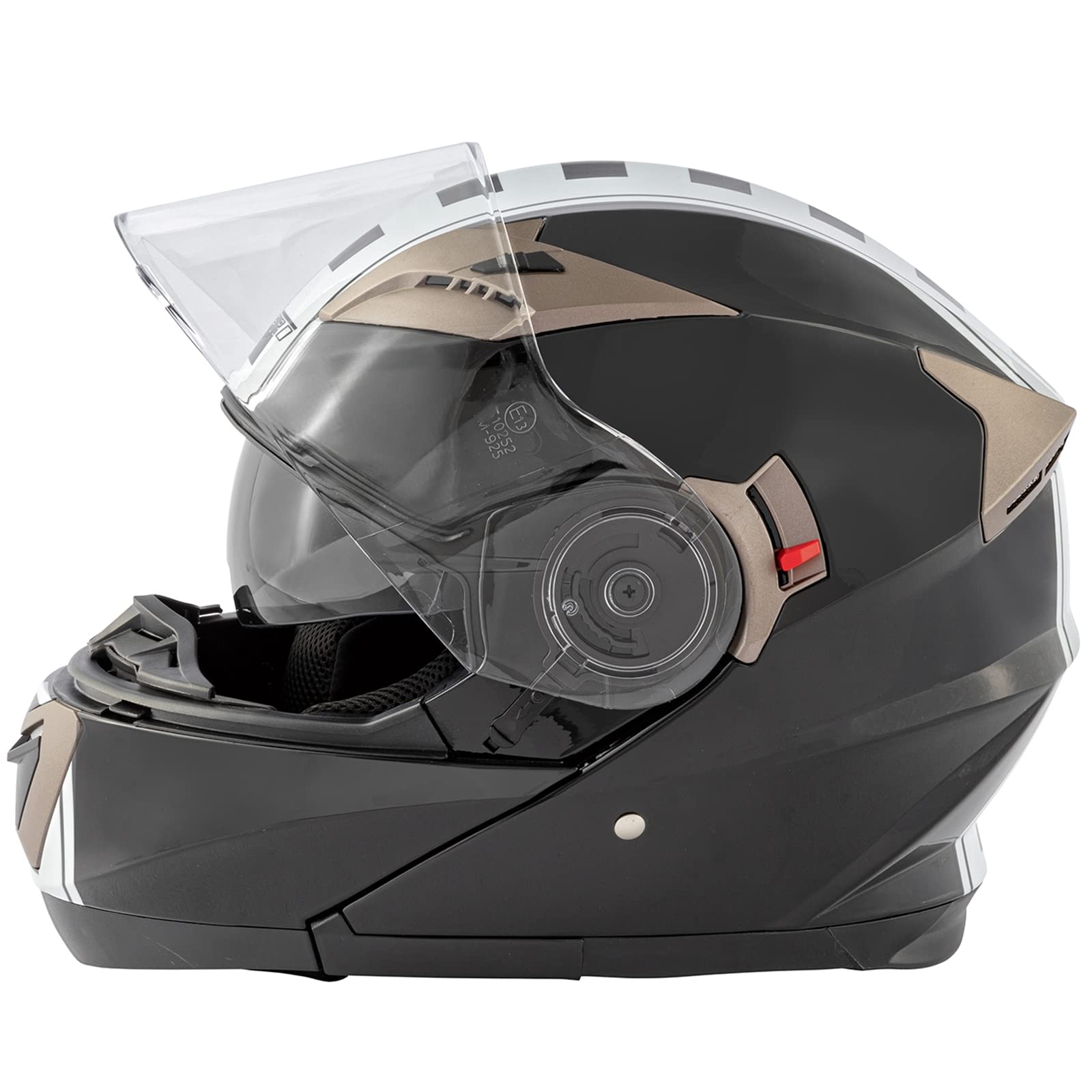 A-pro Casco Abatible Moto Touring Grafica Aprobado ECE 22 Doble Visera Negro L