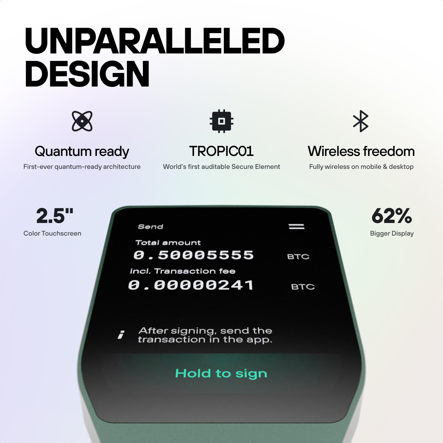 Trezor Safe 7 - Crypto Hardware Wallet with Bluetooth, Color Touchscreen, Transparent Secure Element, Quantum-Ready (Charcoal Black)