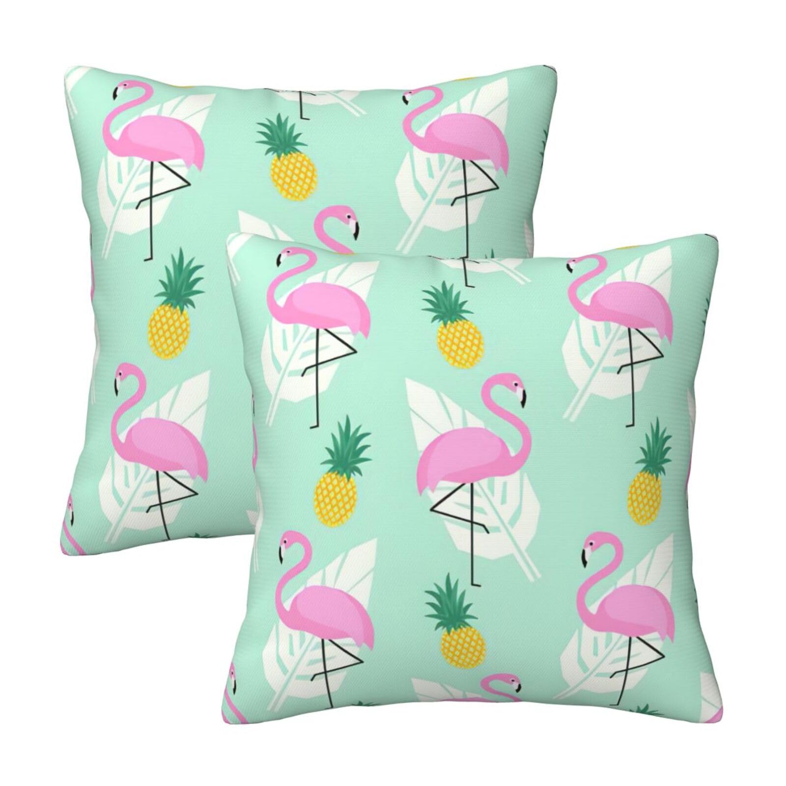RRhgipp Pink Flamingo Pineapples Throw Pillow Cases Decorative Cushion Covers Couch Bed Sofa Decoration Xmas Gifts Bed