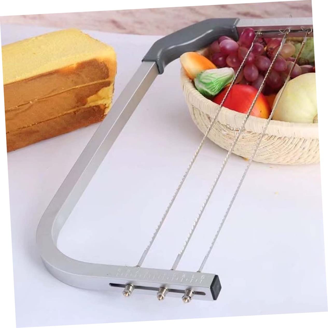 Cortador Pasteles 3 Cuchillas Ajustable 14 Pulgadas en Aleación Aluminio | Cortador de Bizcocho, Rebanador de Capas 3 Cuchillas, para Repostería Casera y Principiantes