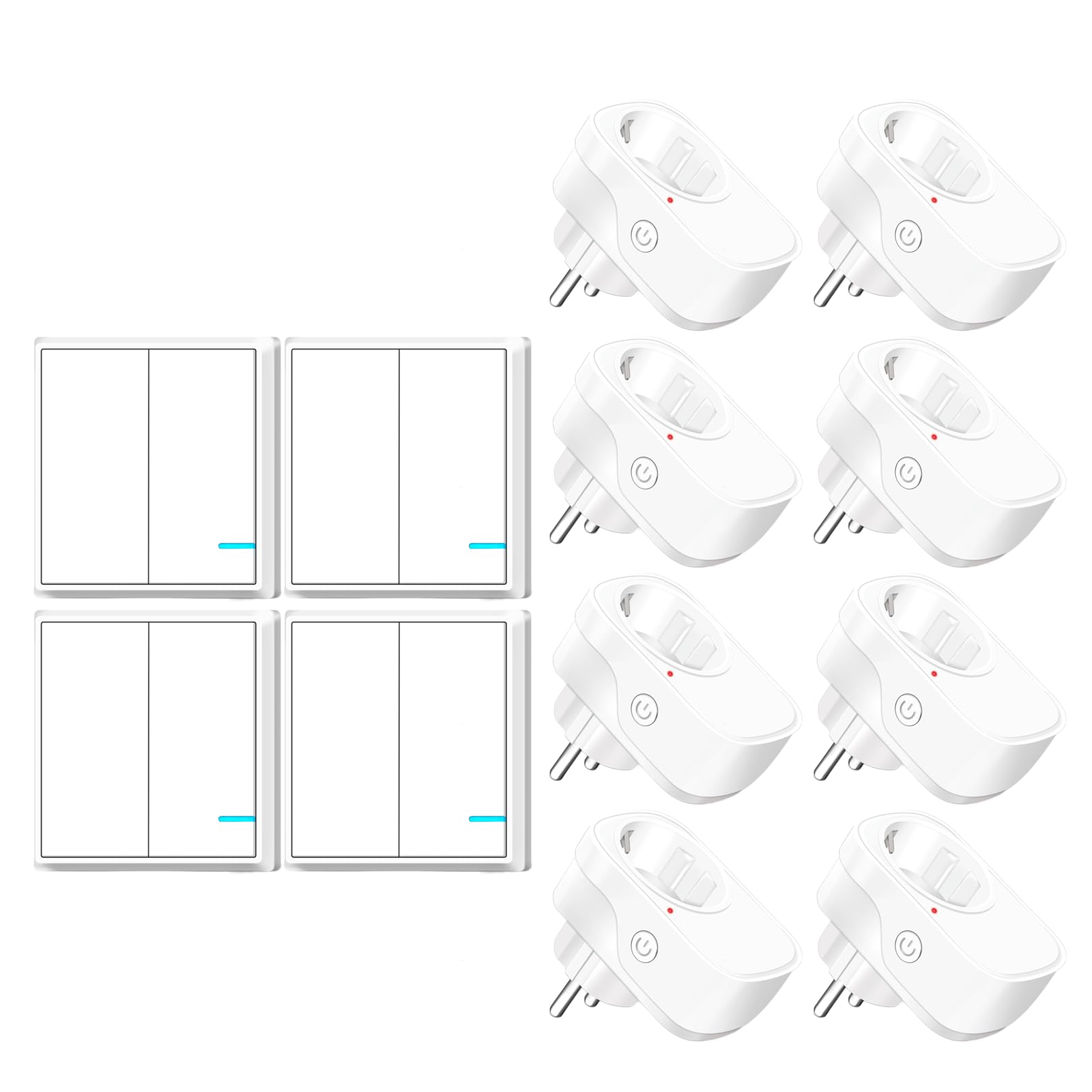 Drahtlose Fernbedienungssteckdose,NineLeaf 8 Stecker und 4 Schalter,100 m Reichweite,15A/1500W für Lampen,Ventilatoren,Kaffeemaschinen,keine Verkabelung für Familienwohnungen erforderlich