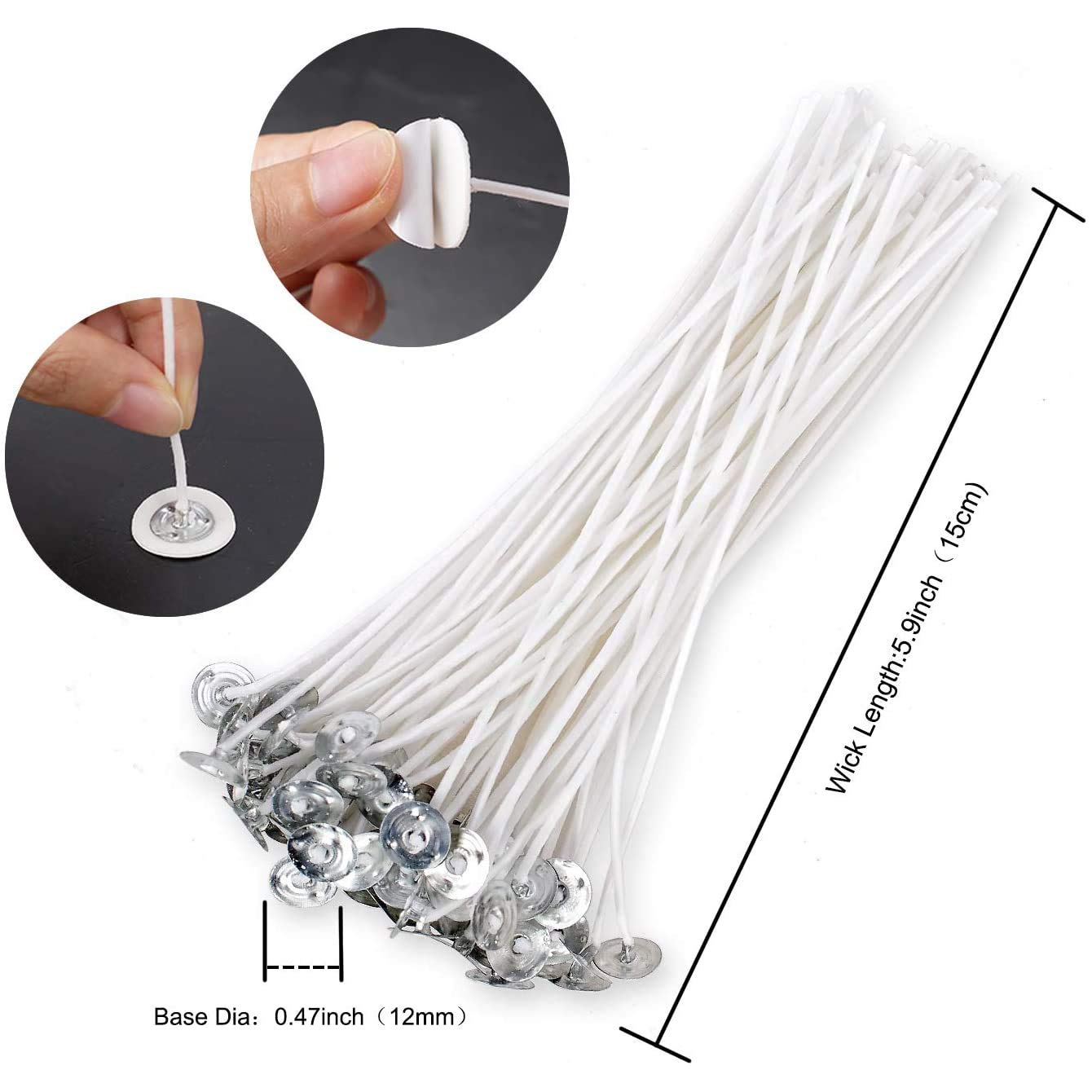 Kit per la creazione di candele, supporti per stoppini in legno, adesivo per stoppini per candele, stoppini per candele fai da te