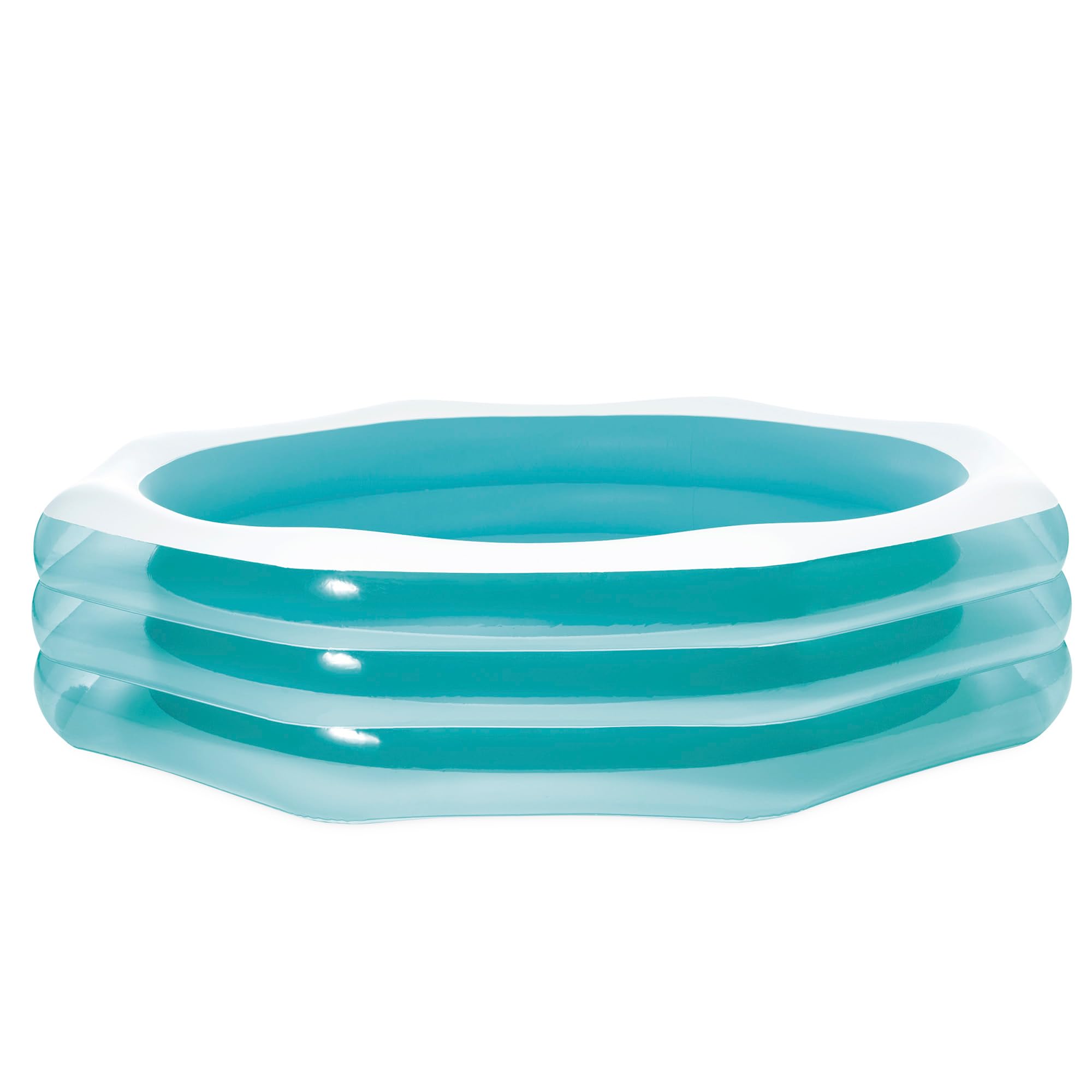 Intex Piscina Hinchable Familiar, Forma Octogonal, 254x254x56 cm, 999 litros, De Vinilo Resistente, 3 cámaras de Aire, Tapón desagüe, Incluye Parche reparación, Piscinas para niños, +6 años (58492)