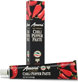 Amore Vegan Chili Pepper Paste In A Tube - Non GMO Certified and Made In Italy (Pack of 6)