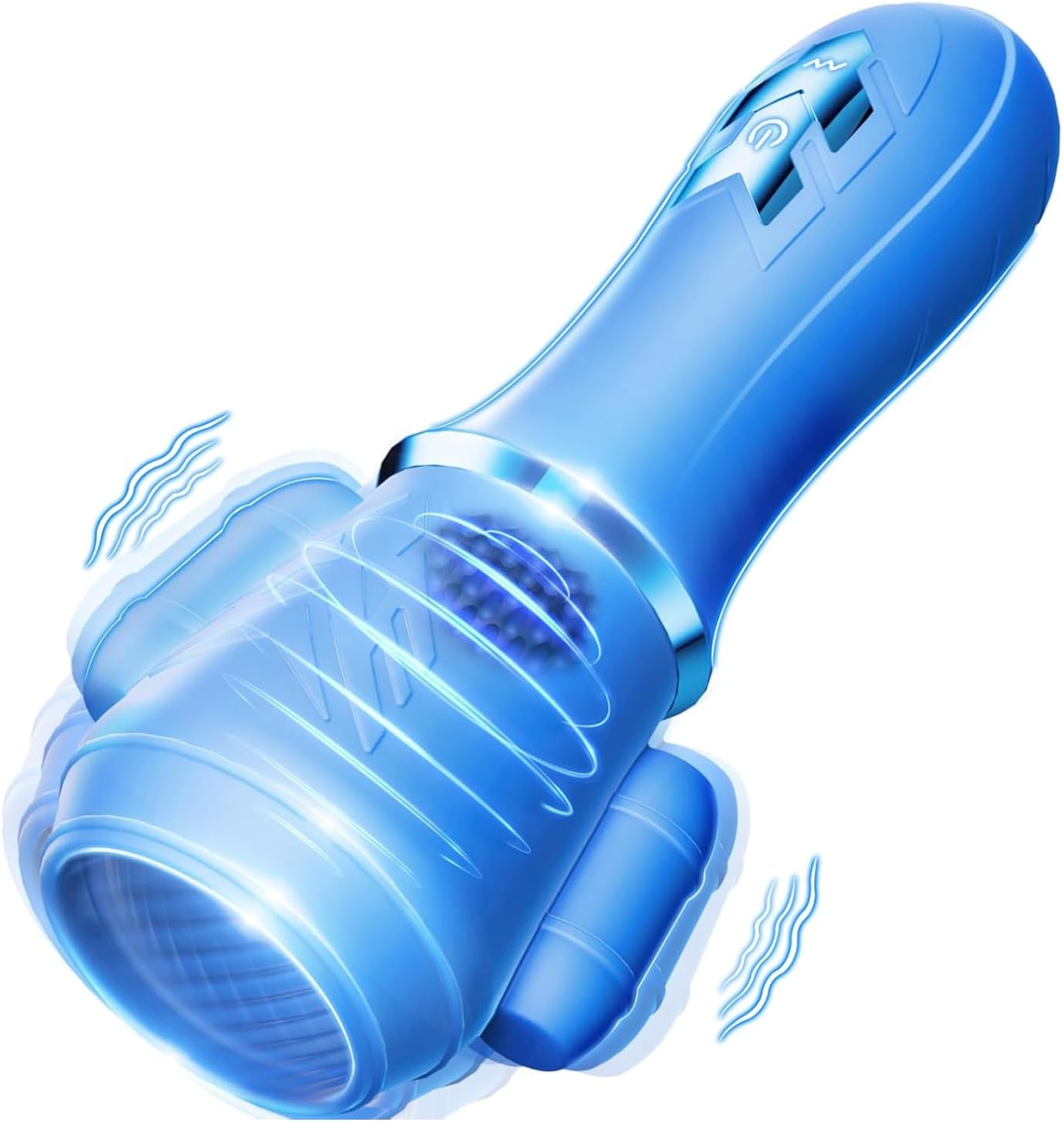 Men's Penis Training Vibrator - 10 Frequency Male Masturbator with Pocket Pussy Trainer KU32239