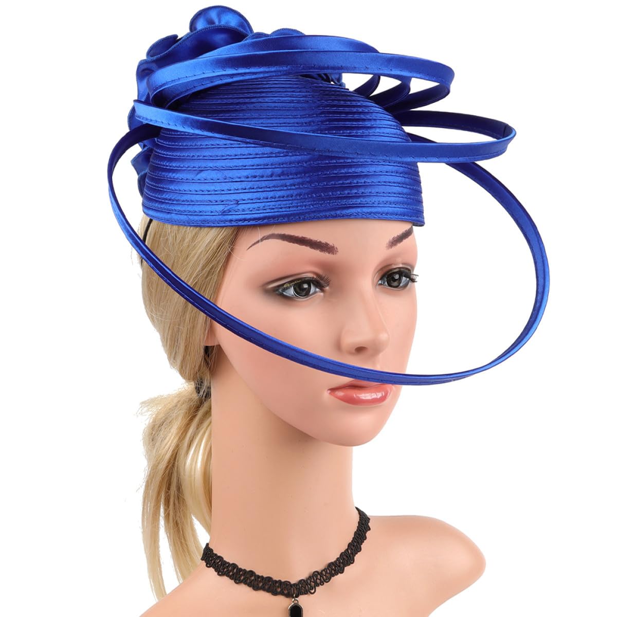 Fascinator Donna Raffinato da Cerimonia Cappello da Sposa Leggero in Poliestere Blu per Banchetti e Party Raffinati Design Sofisticato e Resistente allo Sbiadimento