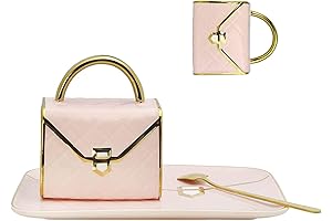 Unique Pink Ceramic Purse Mug with Lid