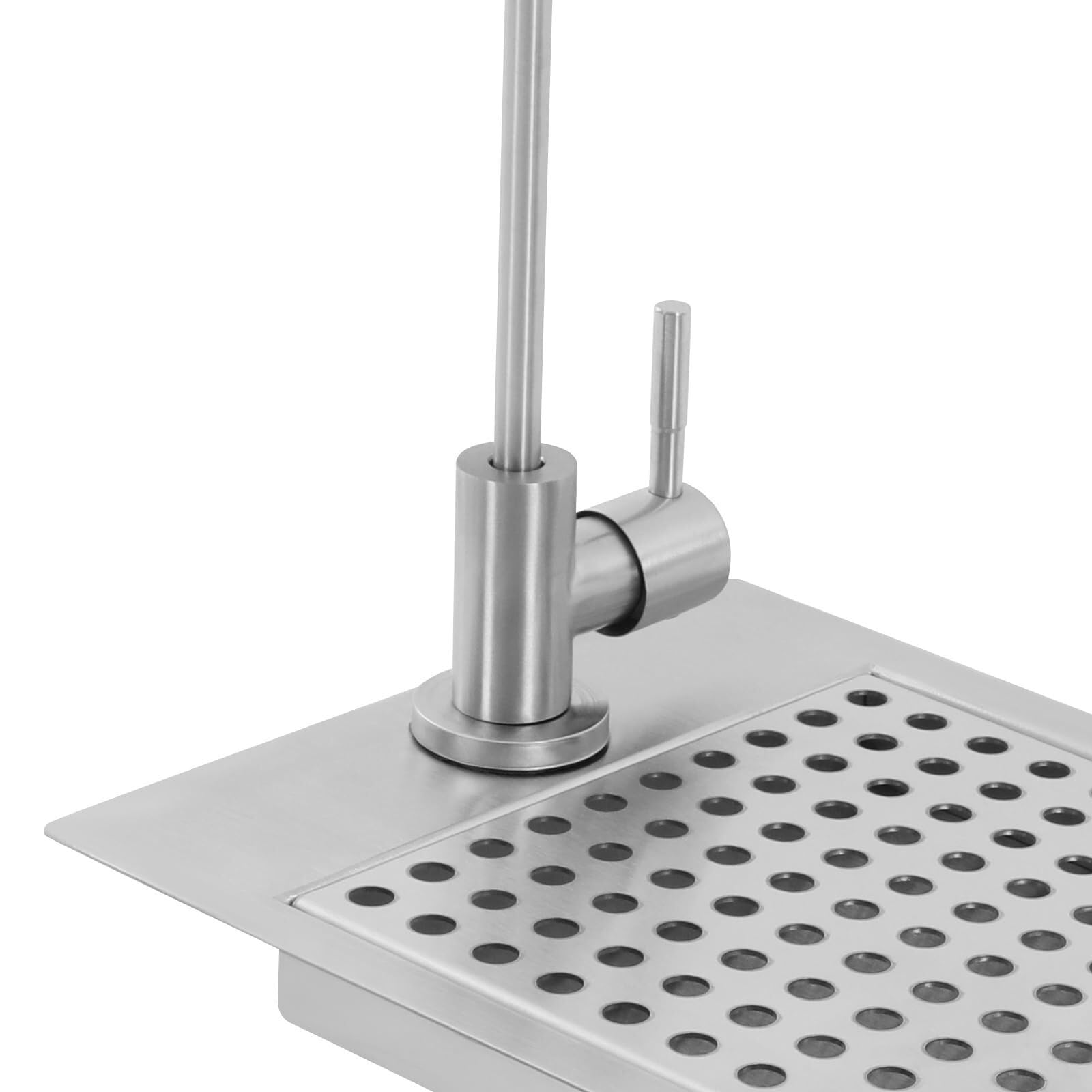 Lavabicchieri professionale, lavabicchieri in acciaio inox con tubo di scarico da 1,5 m, tubo di ingresso acqua da 80 cm, lavabicchieri multiangolare con rubinetto, per bar, caffetteria, hotel, casa