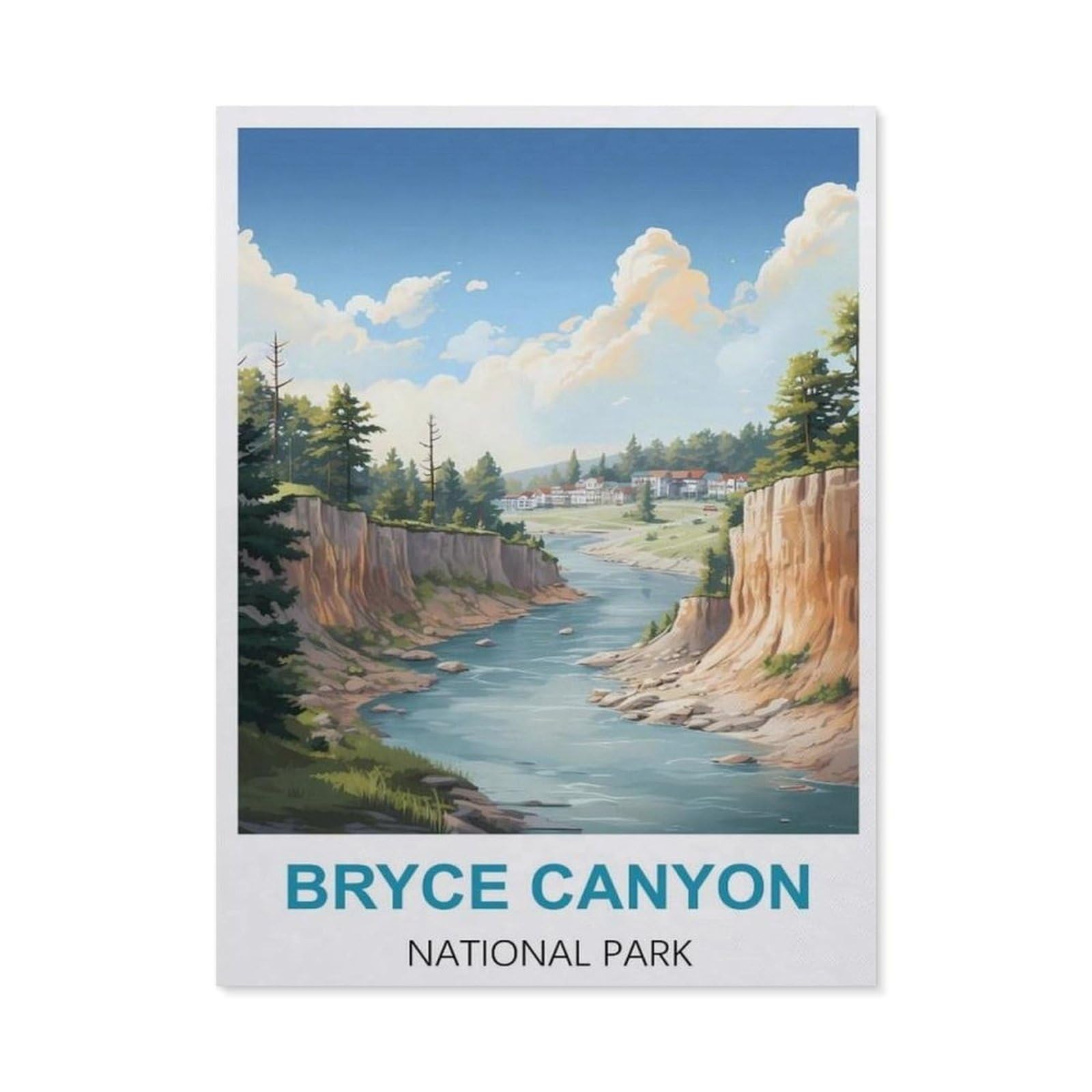 Bryce Canyon National Park Vintage Travel Poster，Diamond Painting Kits for Adults - 5D Diamond Painting Kit Full Drill, Diamond Art Kits for Home Wall Decor（50 x 60 cm/19.68 x 23.62 inches）-BW40