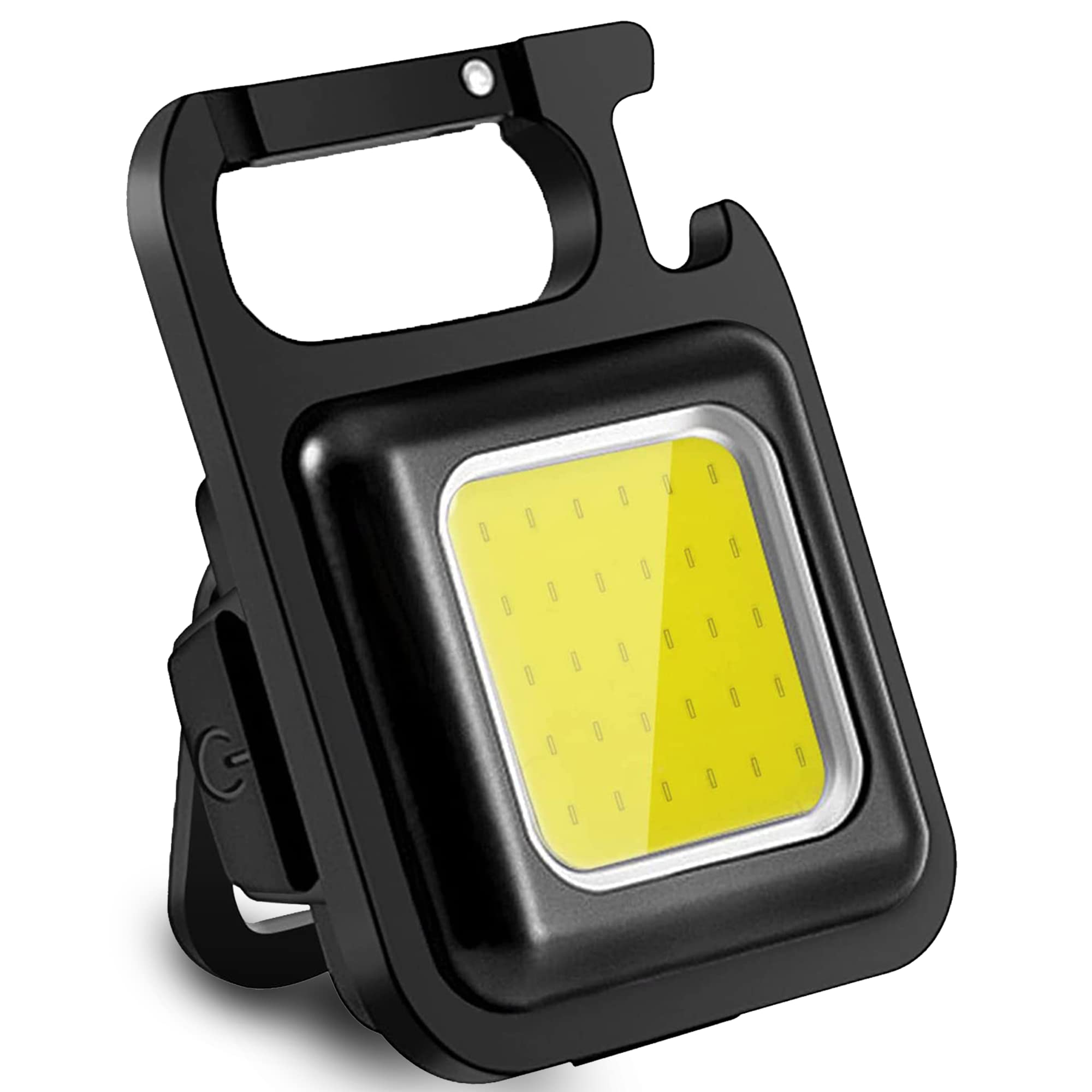 Small Keychain Flashlight，Mini Pocket Light Super Bright Rechargeable 800 Lumens 4 Light Modes,IPX5 Waterproof, Pocket Light alloy with Folding Bracket, Bottle Opener and Magnet Base, Bright white.