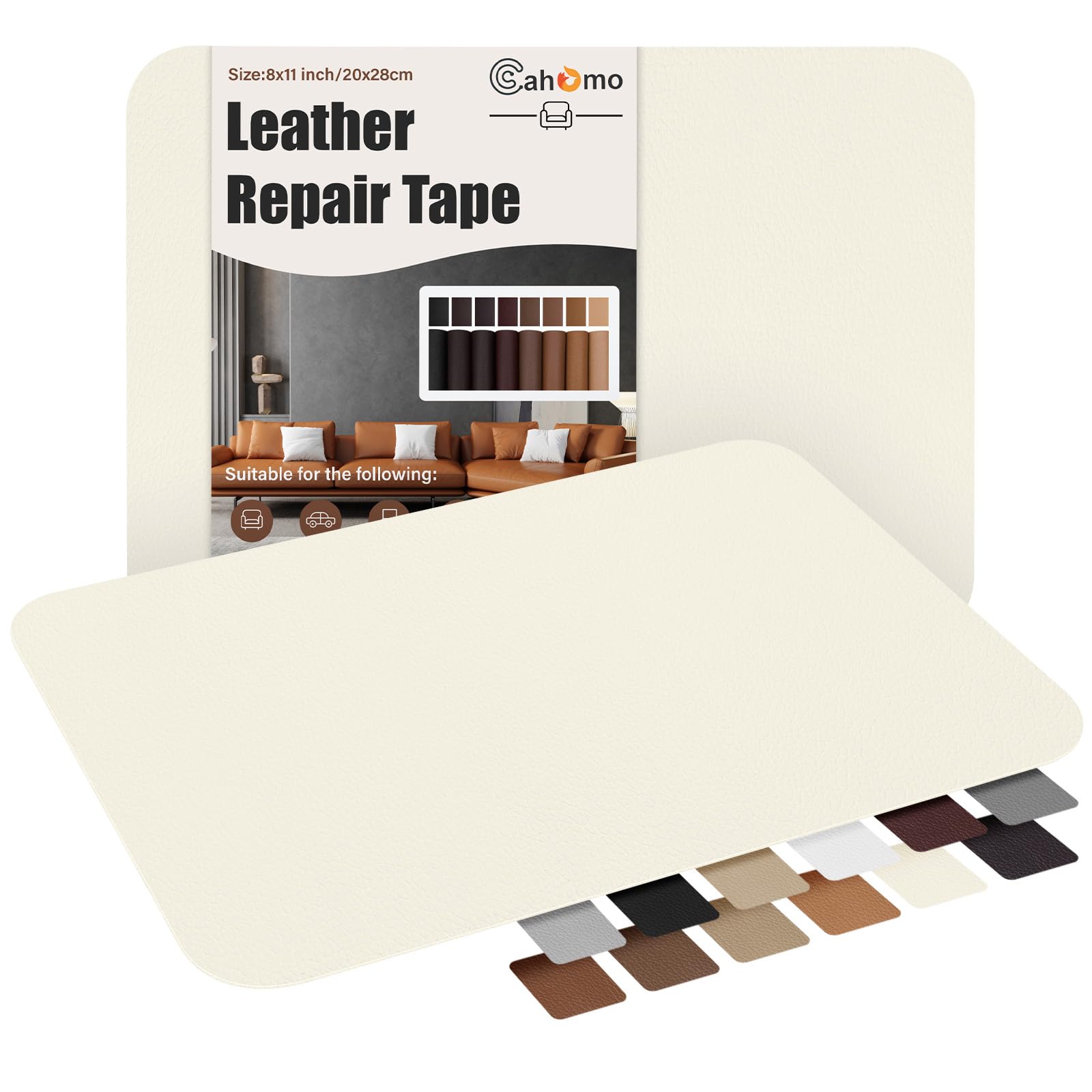 Self-Adhesive Leather Repair Patch,8x11 inch 2pcs Leather Patches for Couch,Vinyl Leather Repair Kit for Furniture Leather Repair Tape for Sofas,Drivers Car Seats,Couches,Handbags,Jackets Beige White-image-41