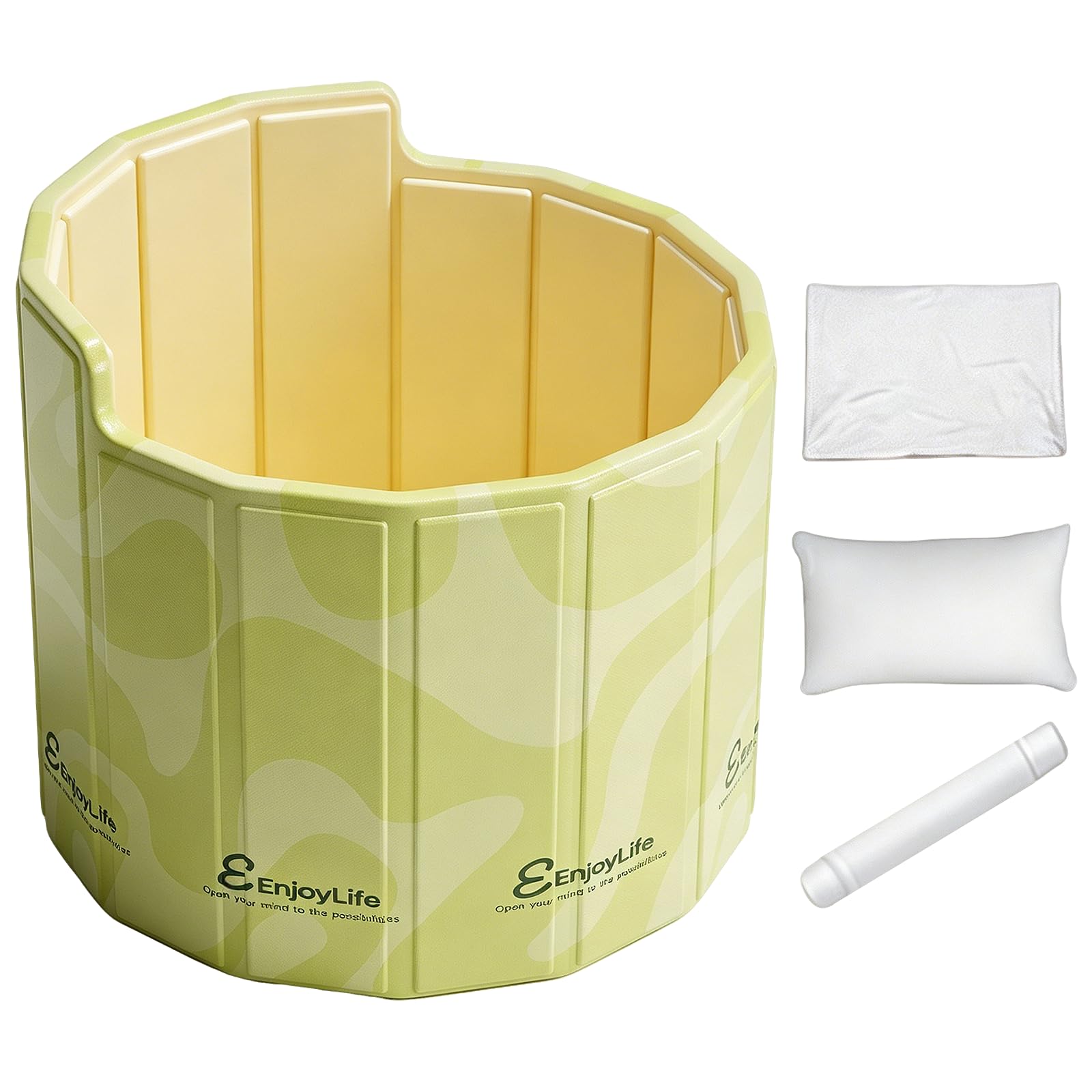 Baignoire Pliable Adulte, 80x70cm (BxH) Baignoire Portable avec Dossier en C Ergonomique Bassin d'Immersion pour Bain de Glace et Bain Chaud pour Douche Extérieur et Spa